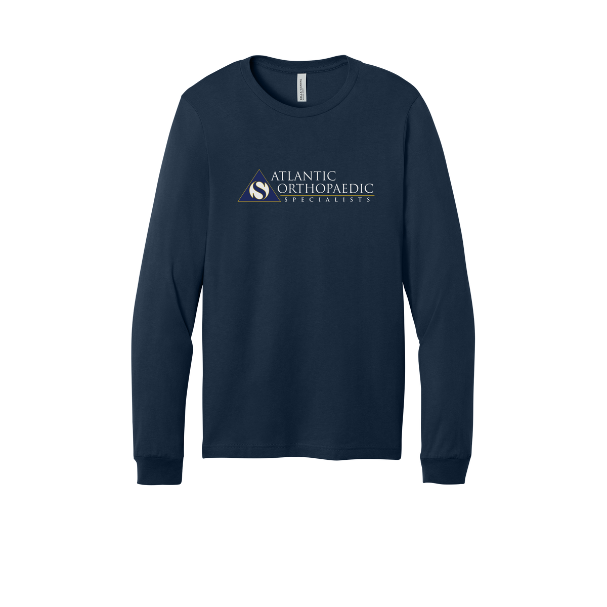 atlanticortho-all-season-medical-long-sleeve-tee-dtf-front-3501-navy-flat-front