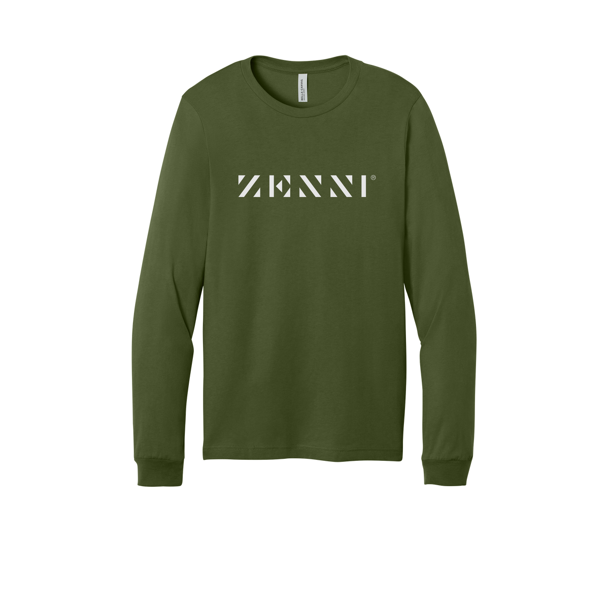 zennioptical-all-season-medical-long-sleeve-tee-dtf-front-3501-olive-flat-front