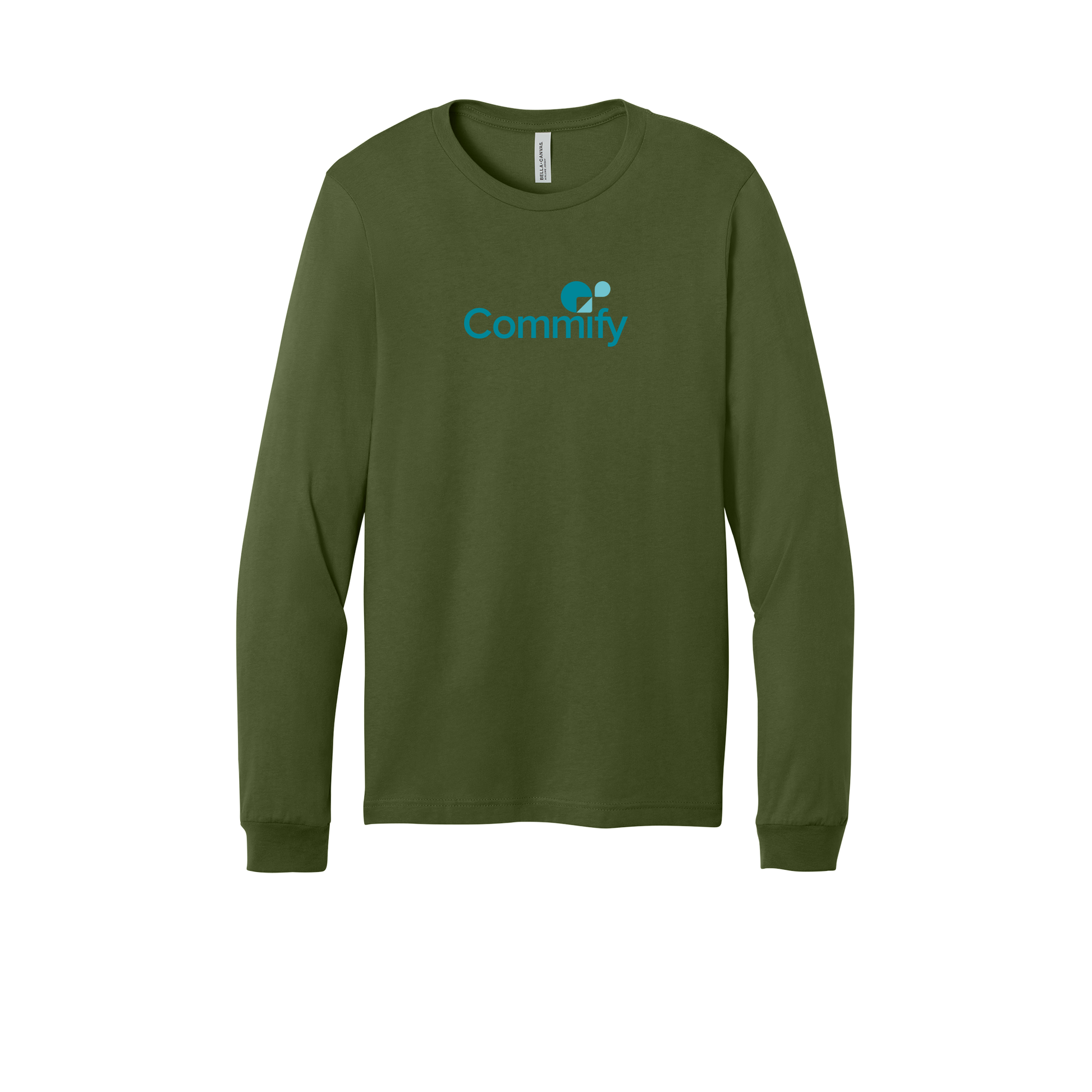 commify-all-season-long-sleeve-tee-dtf-front-3501-olive-flat-front