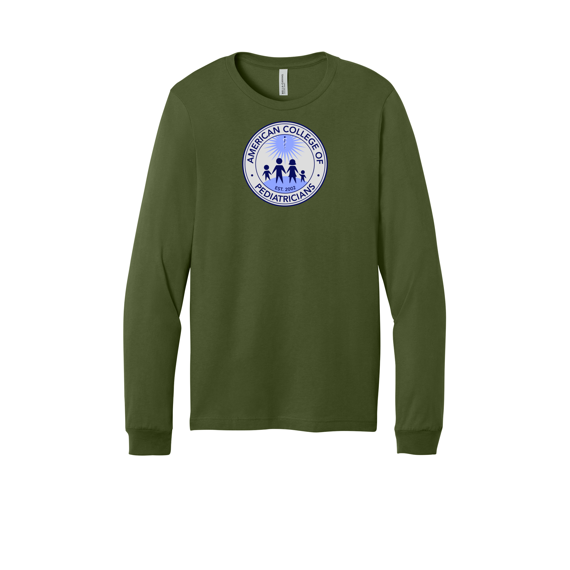 acpeds-all-season-medical-long-sleeve-tee-dtf-front-3501-olive-flat-front