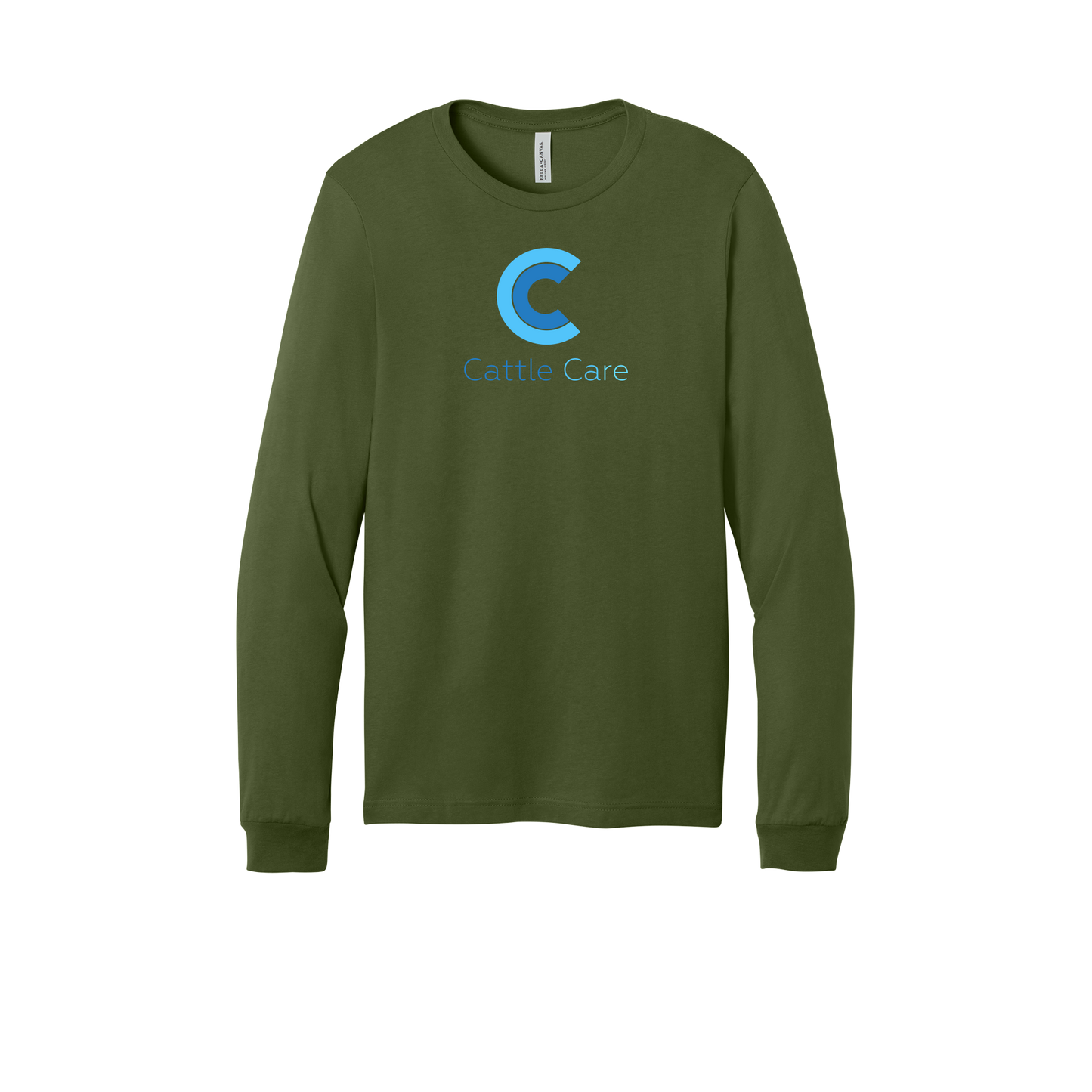 cattle-care-all-season-long-sleeve-tee-dtf-front-3501-olive-flat-front