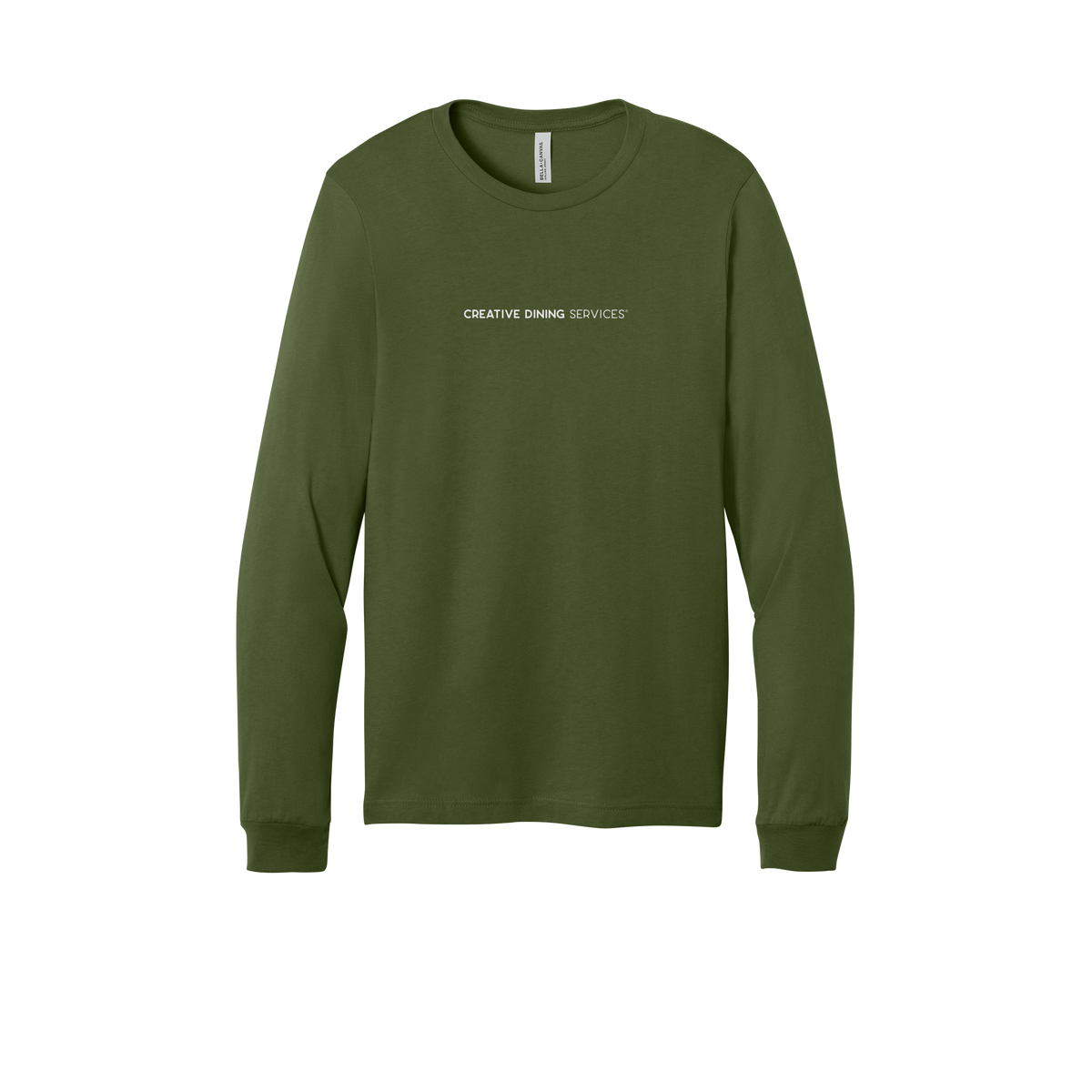 creativedining-all-season-long-sleeve-tee-dtf-front-3501-olive-flat-front