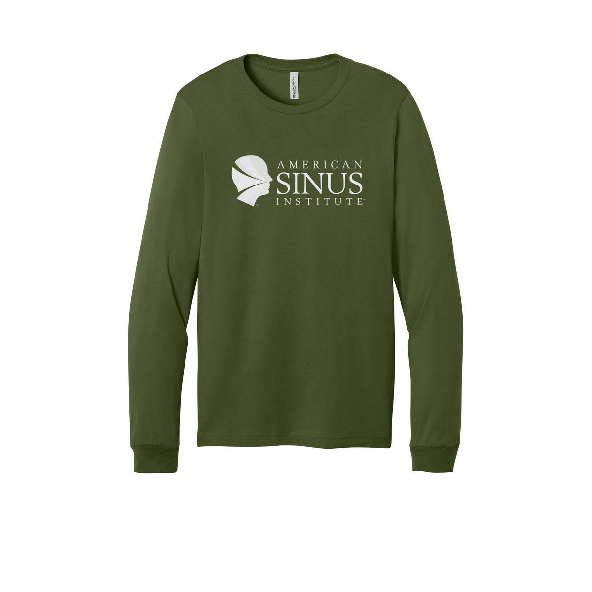 americansinus-all-season-medical-long-sleeve-tee-dtf-front-3501-olive-flat-front