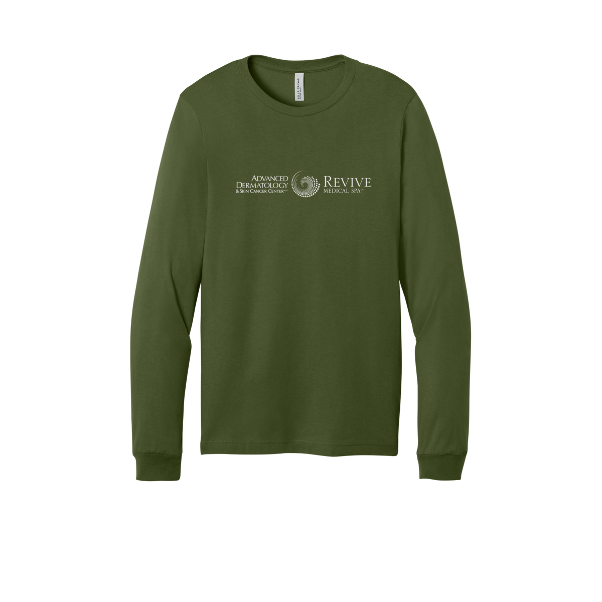 advancedskinmd-all-season-medical-long-sleeve-tee-dtf-front-3501-olive-flat-front