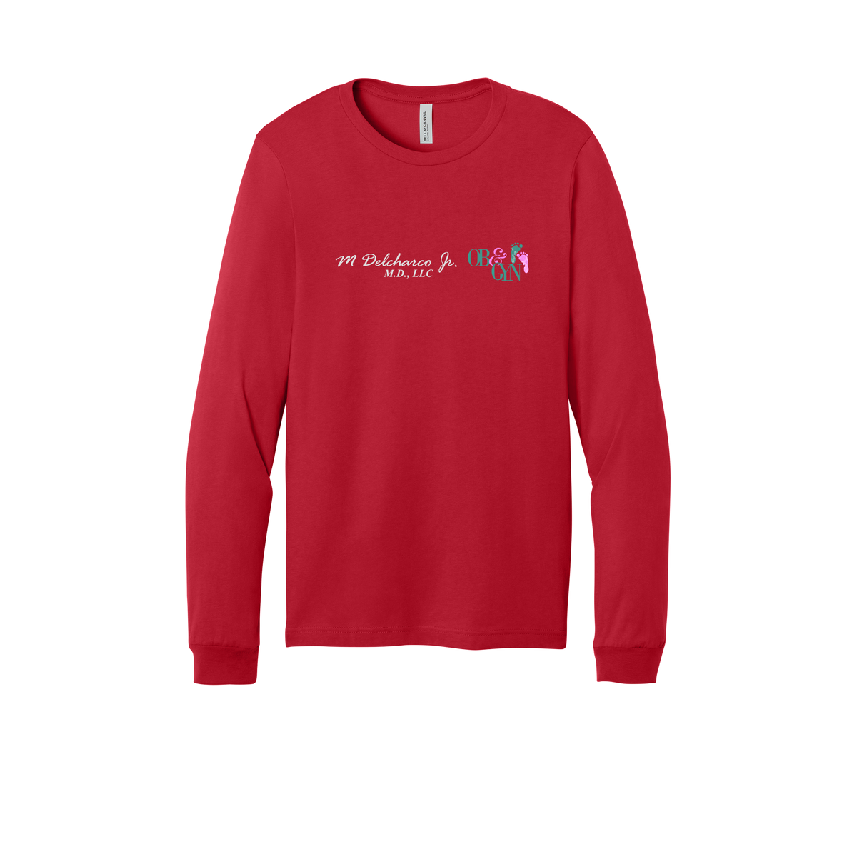 delcharco-all-season-medical-long-sleeve-tee-dtf-front-3501-red-flat-front