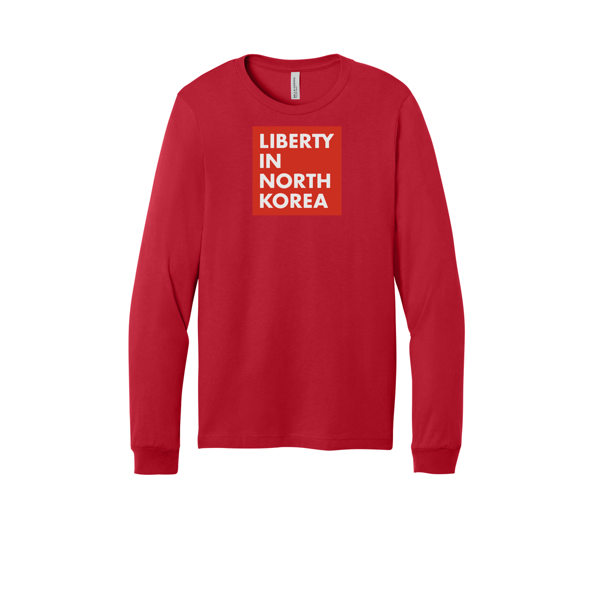 libertyinnorthkorea-all-season-long-sleeve-tee-dtf-front-3501-red-flat-front