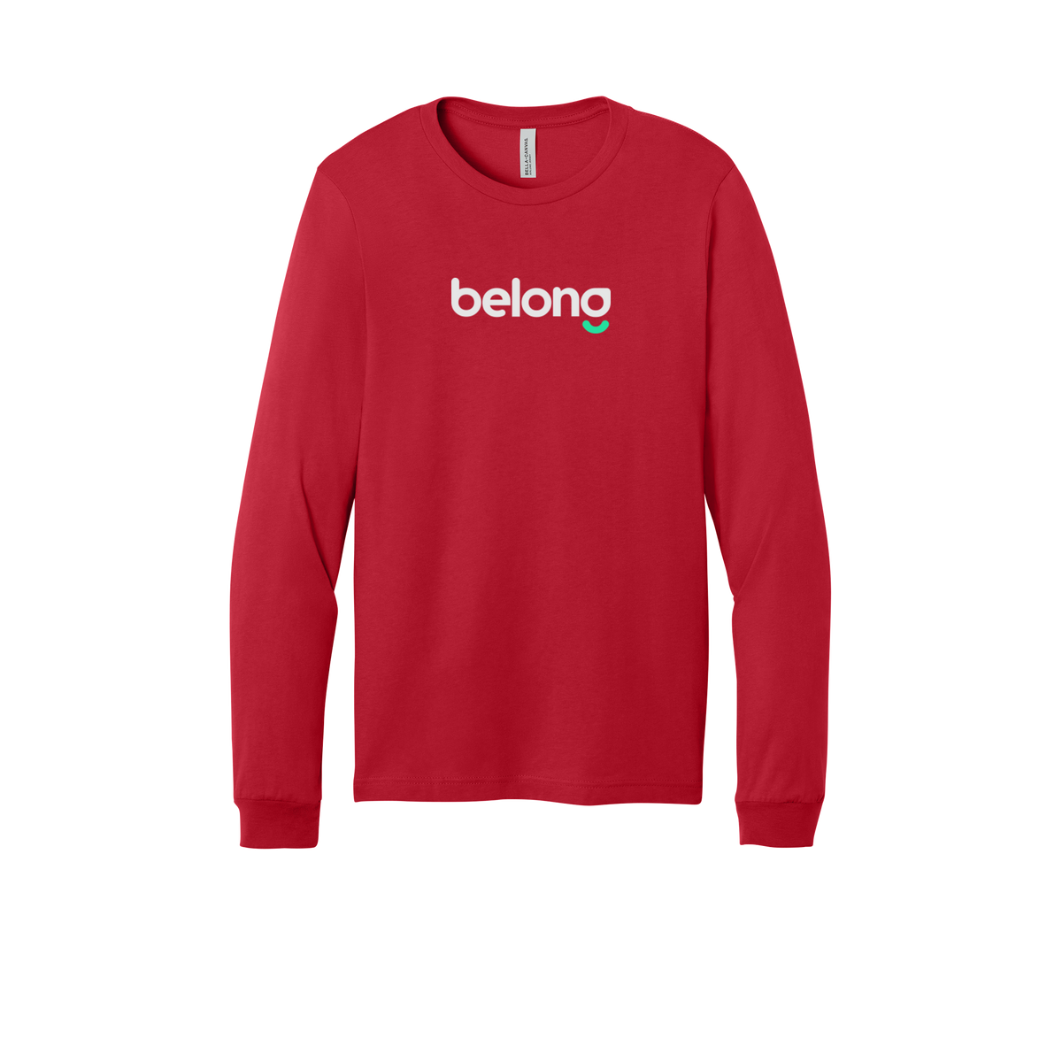 belonghome-all-season-long-sleeve-tee-dtf-front-3501-red-flat-front