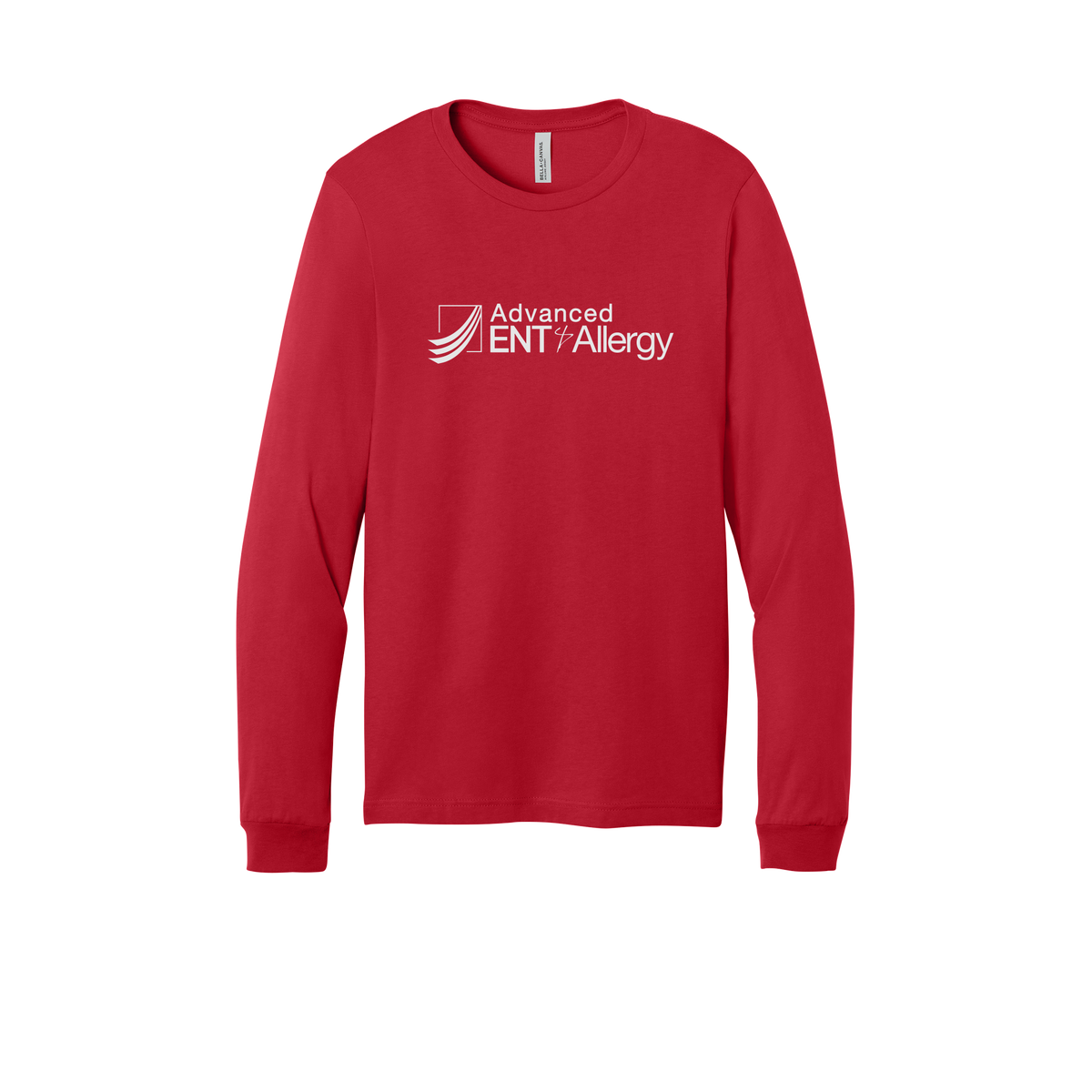 advancedentandallergy-all-season-medical-long-sleeve-tee-dtf-front-3501-red-flat-front