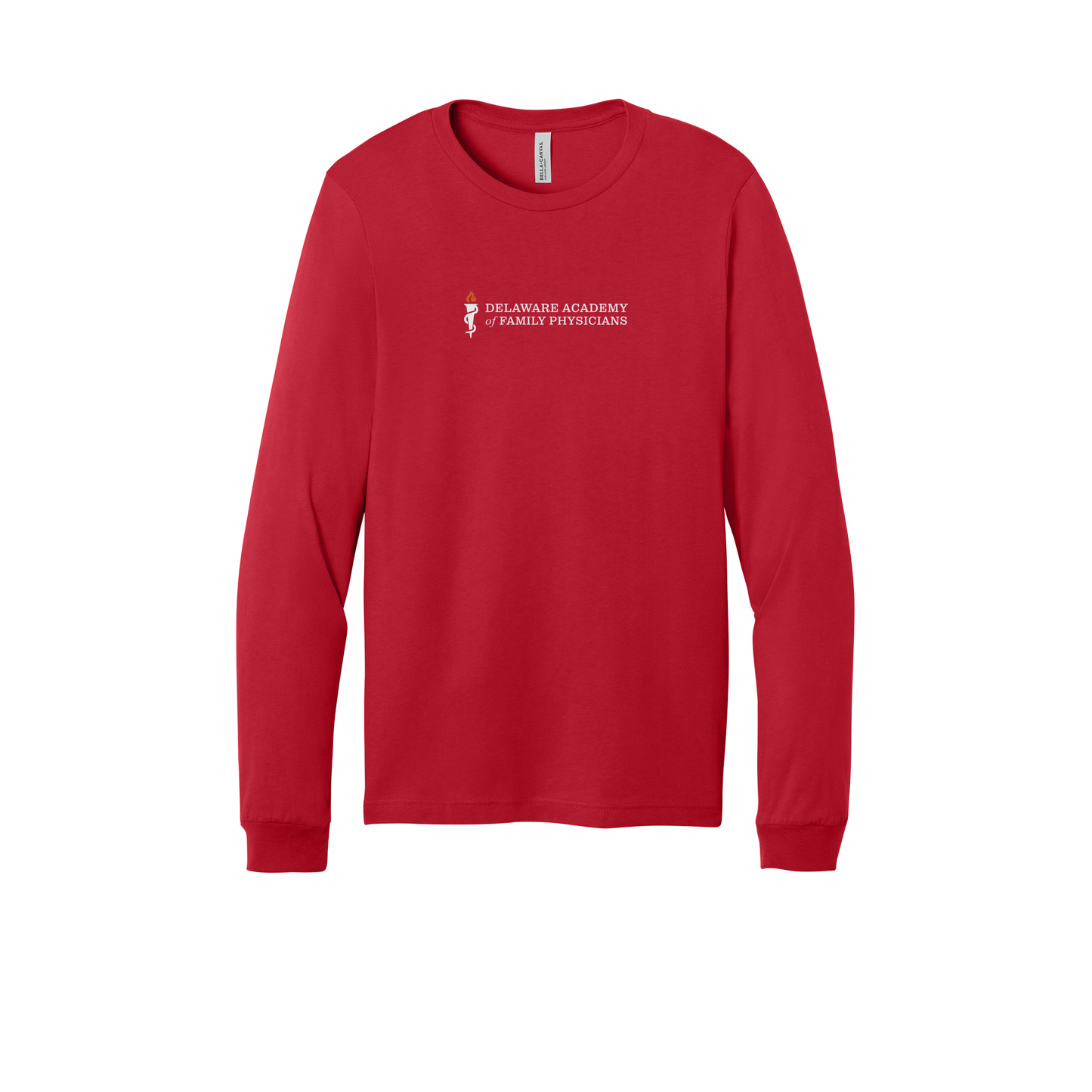 delfamdoc-all-season-medical-long-sleeve-tee-dtf-front-3501-red-flat-front