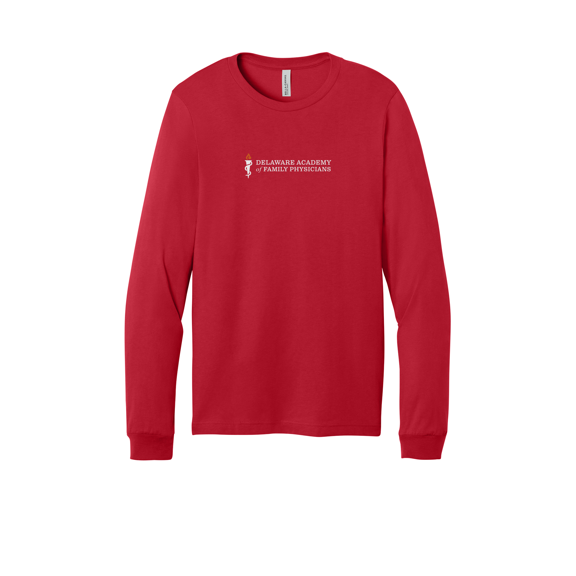 delfamdoc-all-season-medical-long-sleeve-tee-dtf-front-3501-red-flat-front