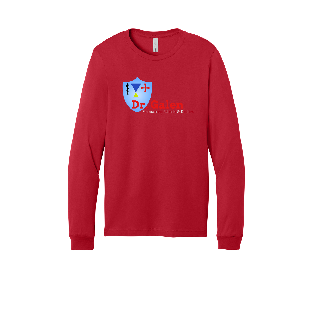 drgalen-all-season-medical-long-sleeve-tee-dtf-front-3501-red-flat-front