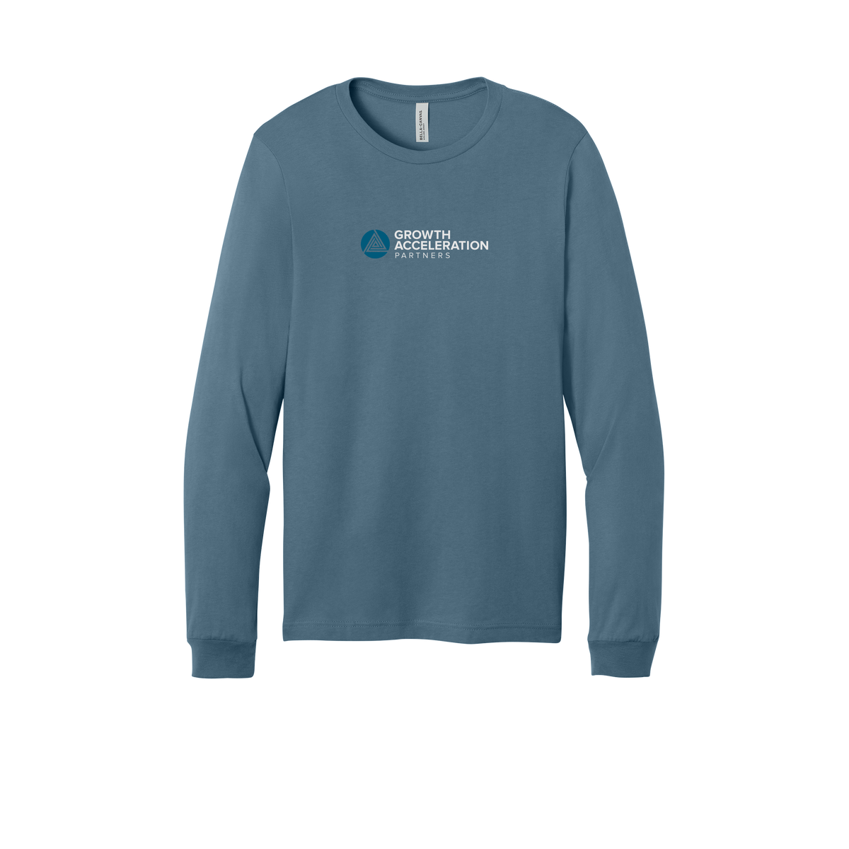 growthaccelerationpartners-all-season-long-sleeve-tee-dtf-front-3501-steelblue-flat-front