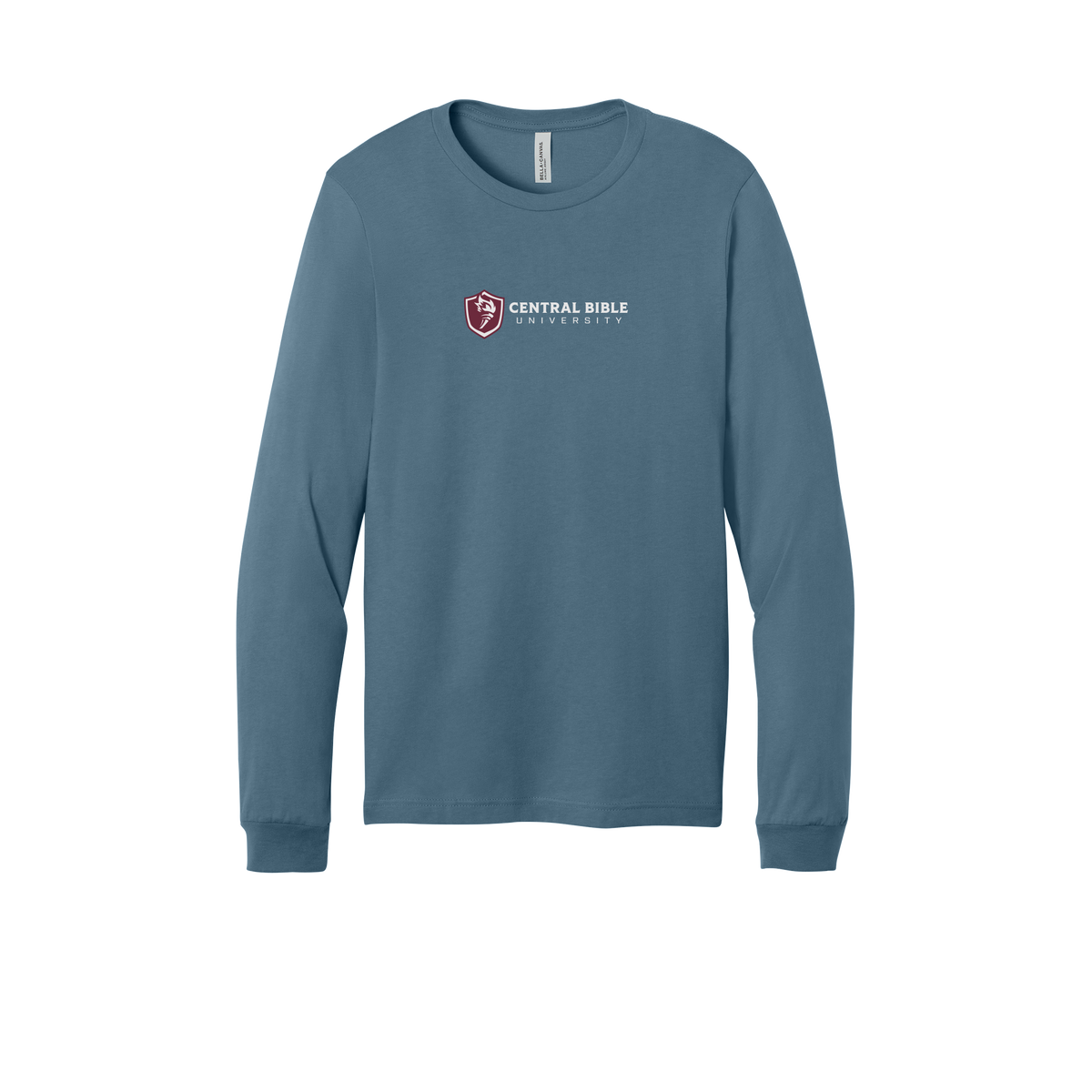 centralbible-all-season-long-sleeve-tee-dtf-front-3501-steelblue-flat-front