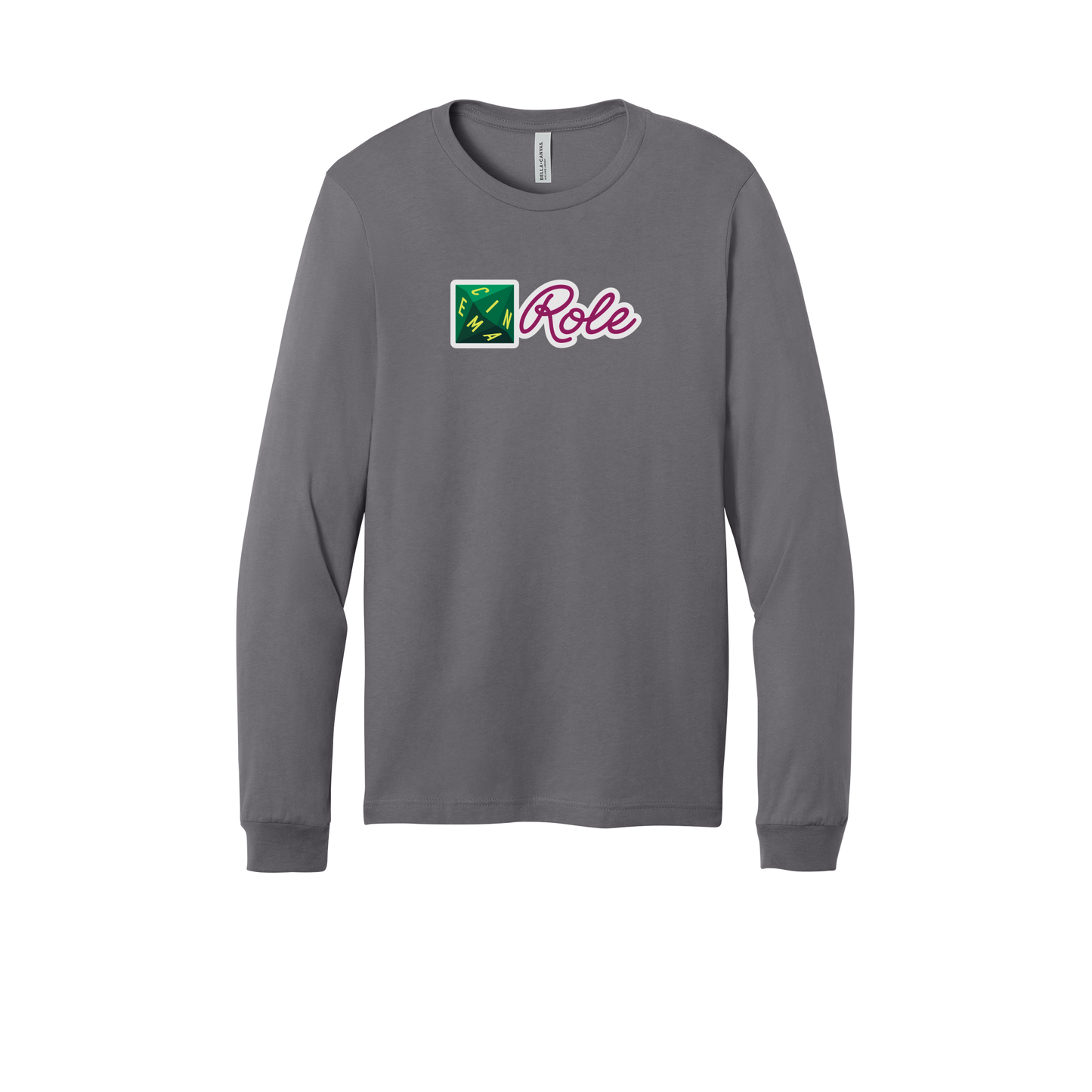 cinemarole-all-season-long-sleeve-tee-dtf-front-3501-storm-flat-front
