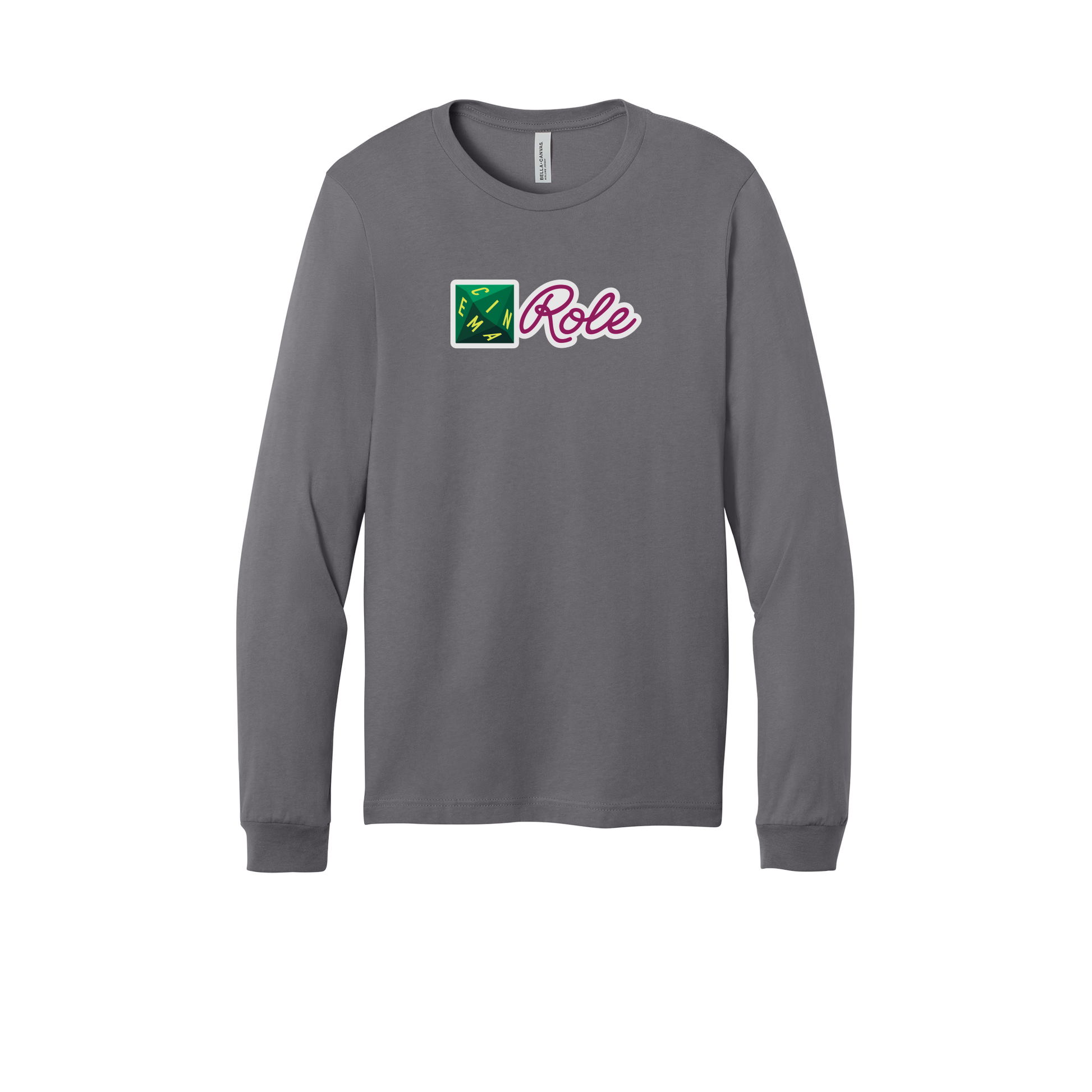 cinemarole-all-season-long-sleeve-tee-dtf-front-3501-storm-flat-front