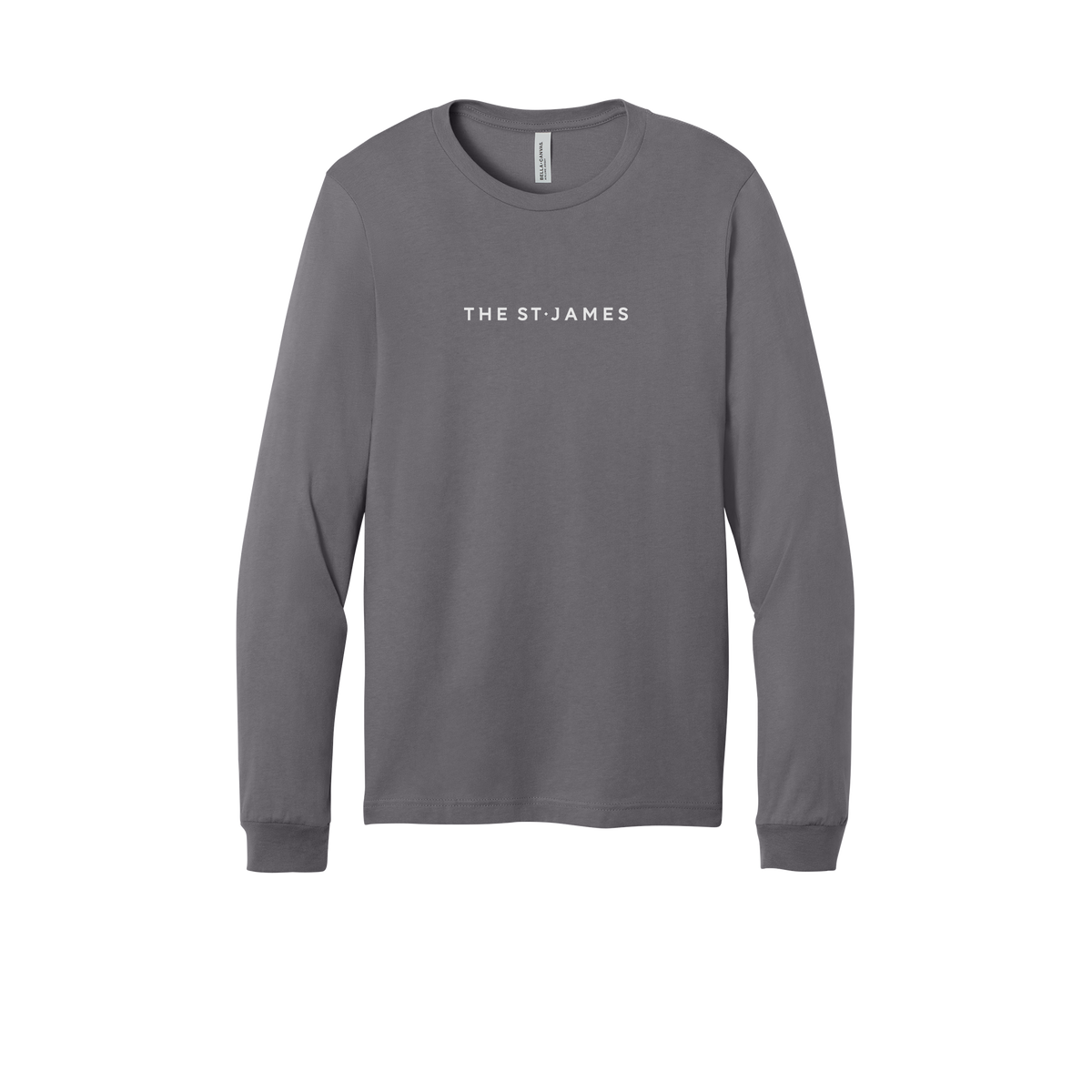 thestjames-all-season-long-sleeve-tee-dtf-front-3501-storm-flat-front