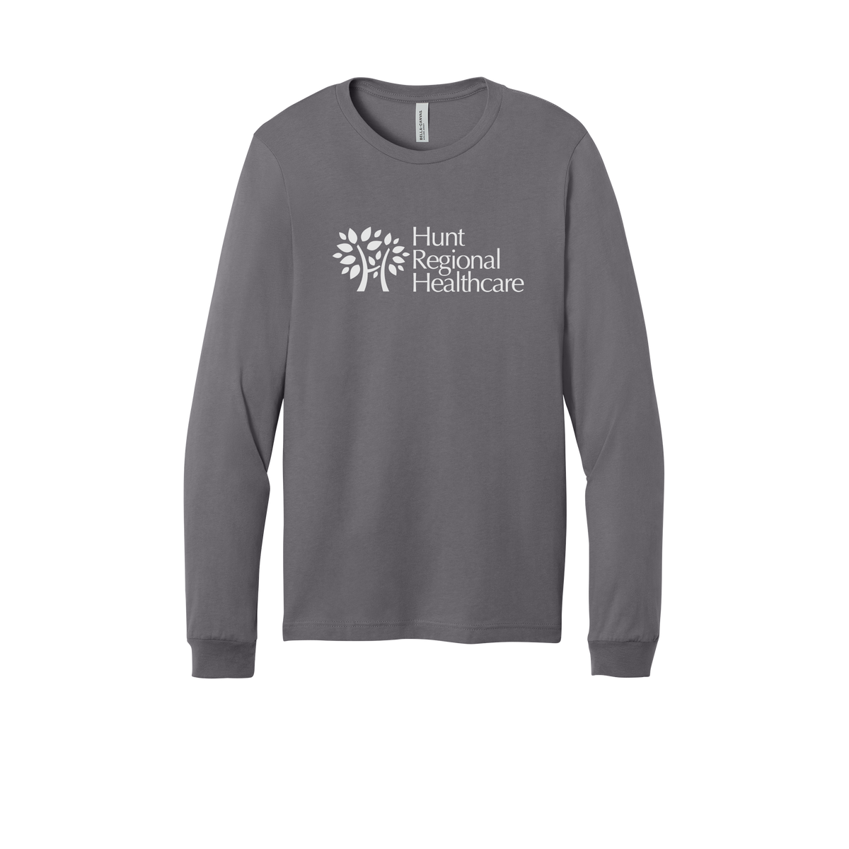 huntregional-all-season-medical-long-sleeve-tee-dtf-front-3501-storm-flat-front