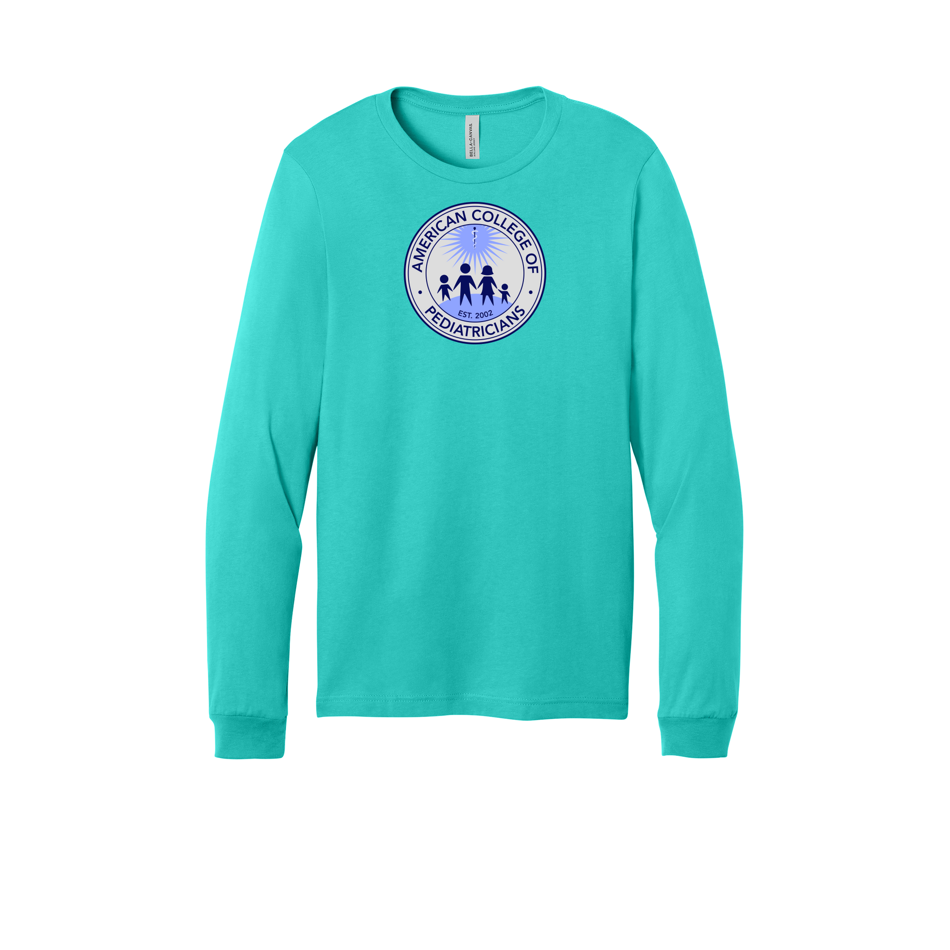 acpeds-all-season-medical-long-sleeve-tee-dtf-front-3501-teal-flat-front
