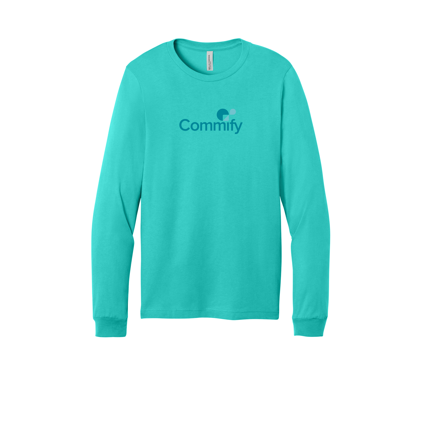 commify-all-season-long-sleeve-tee-dtf-front-3501-teal-flat-front
