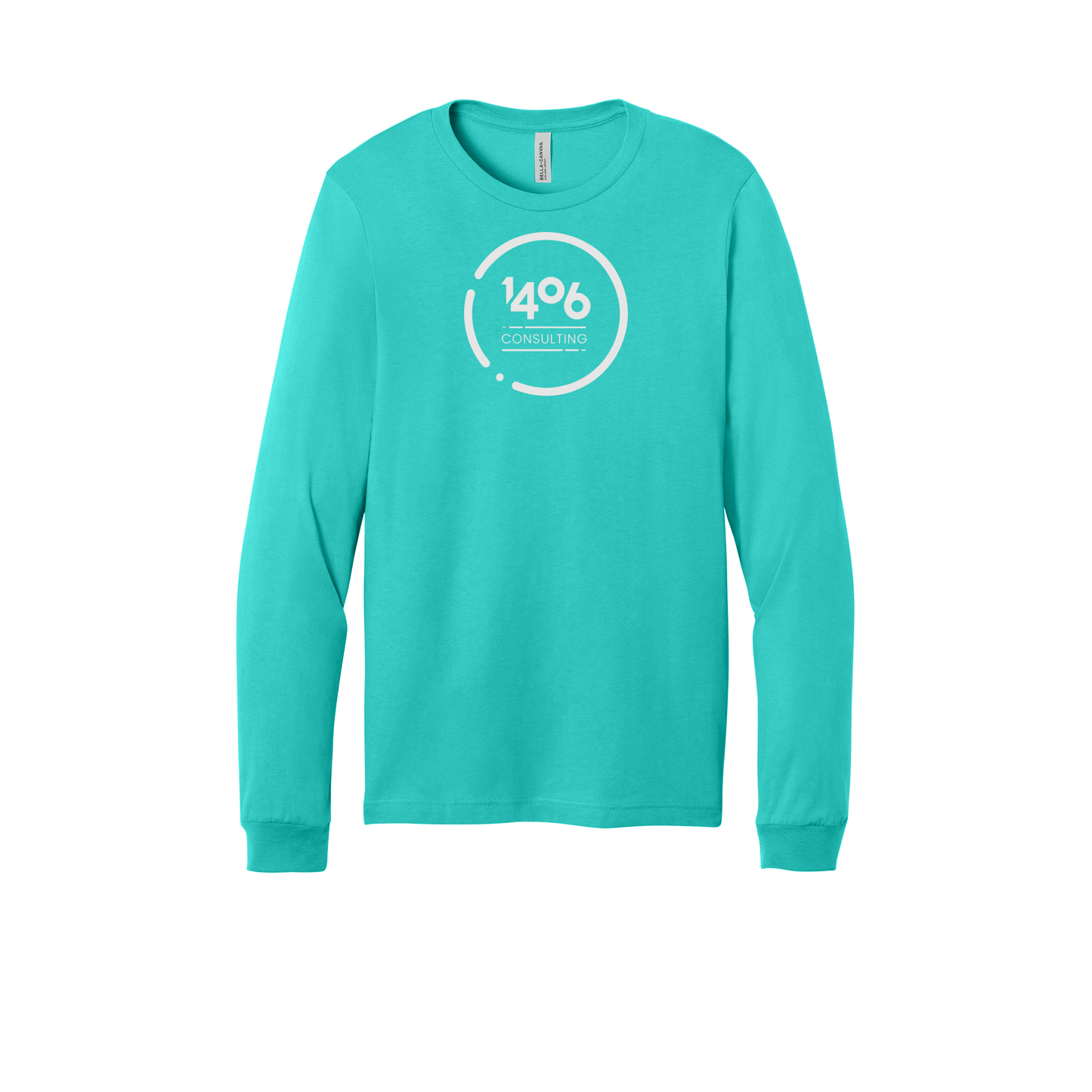 1406consulting-all-season-long-sleeve-tee-dtf-front-3501-teal-flat-front