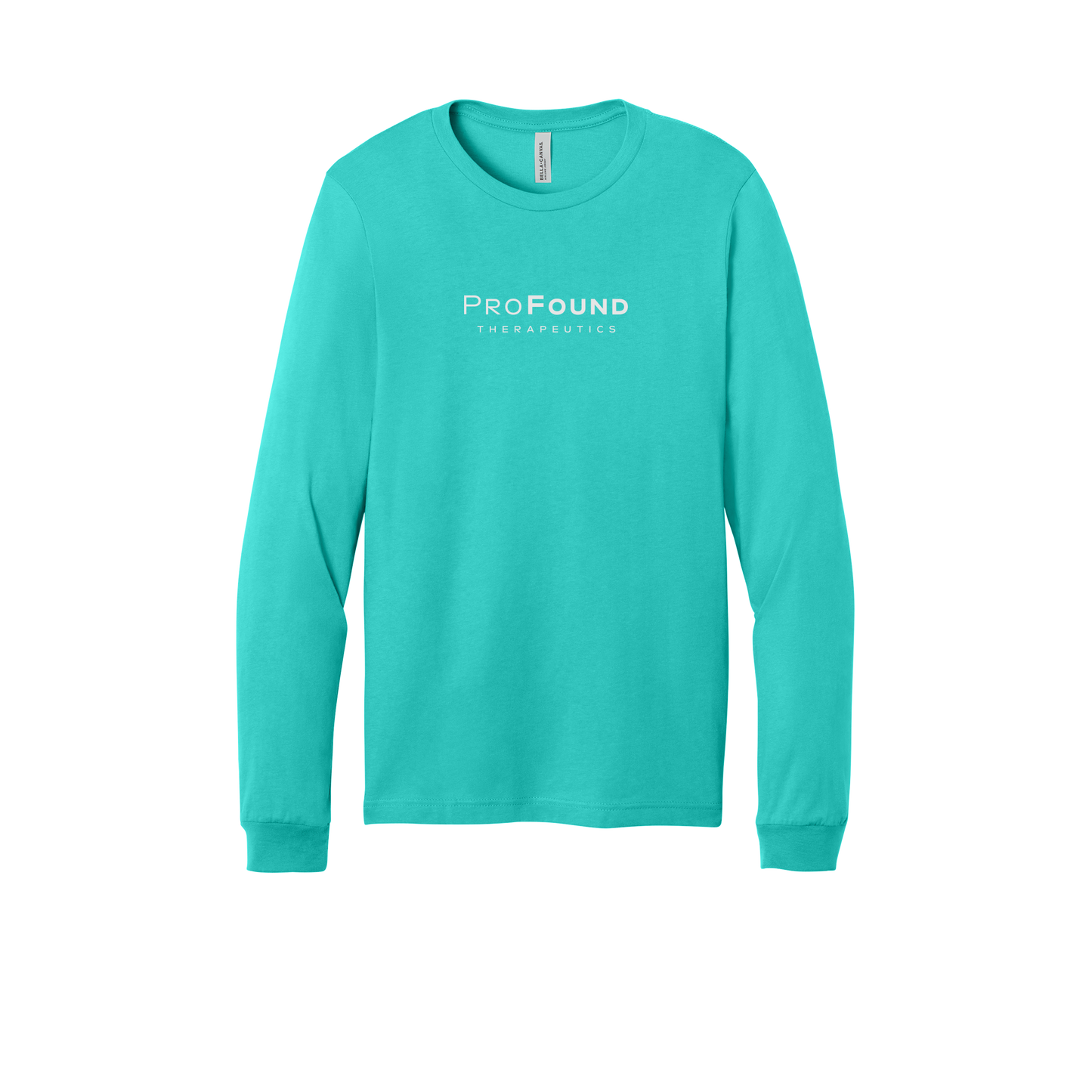 profoundtx-all-season-long-sleeve-tee-dtf-front-3501-teal-flat-front