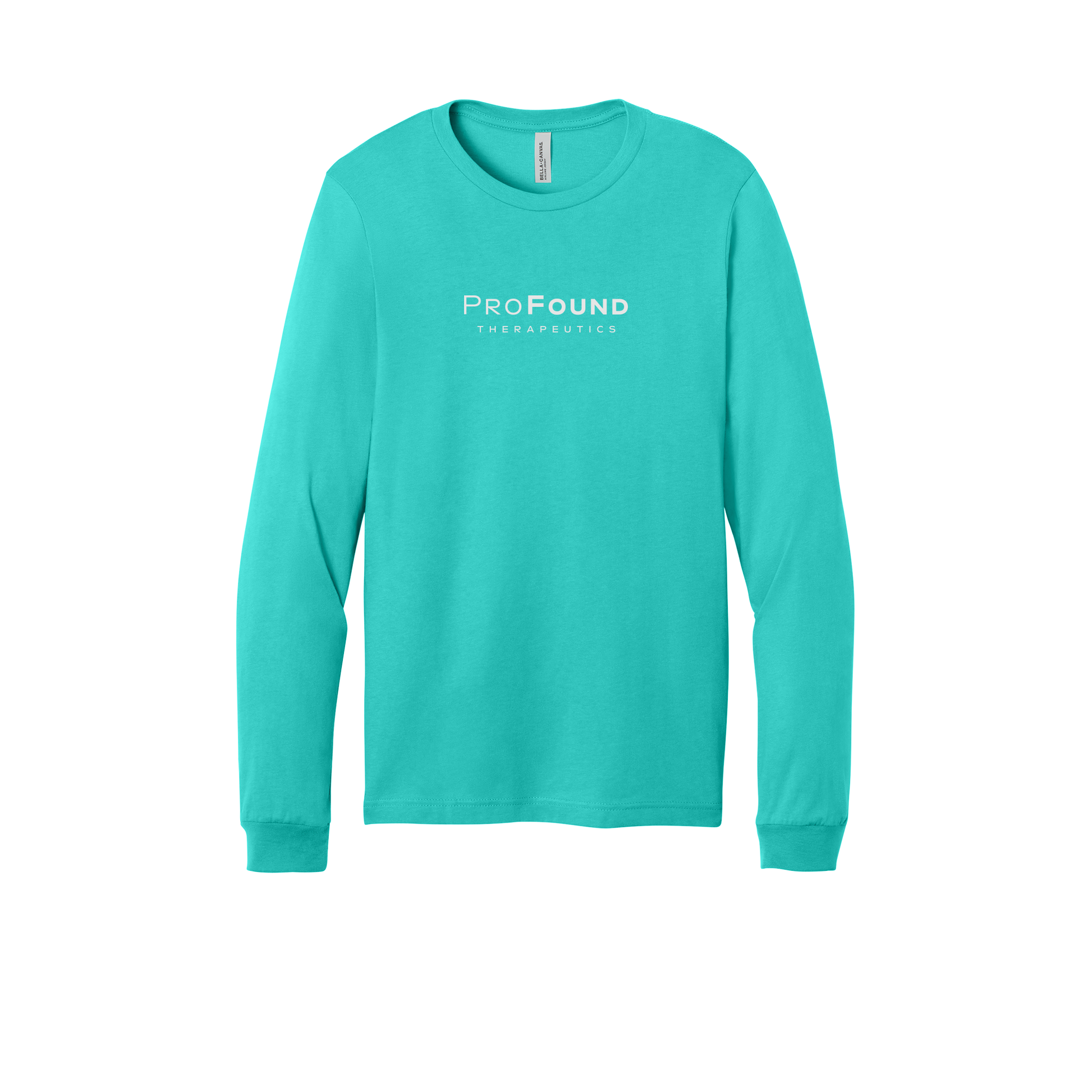 profoundtx-all-season-long-sleeve-tee-dtf-front-3501-teal-flat-front