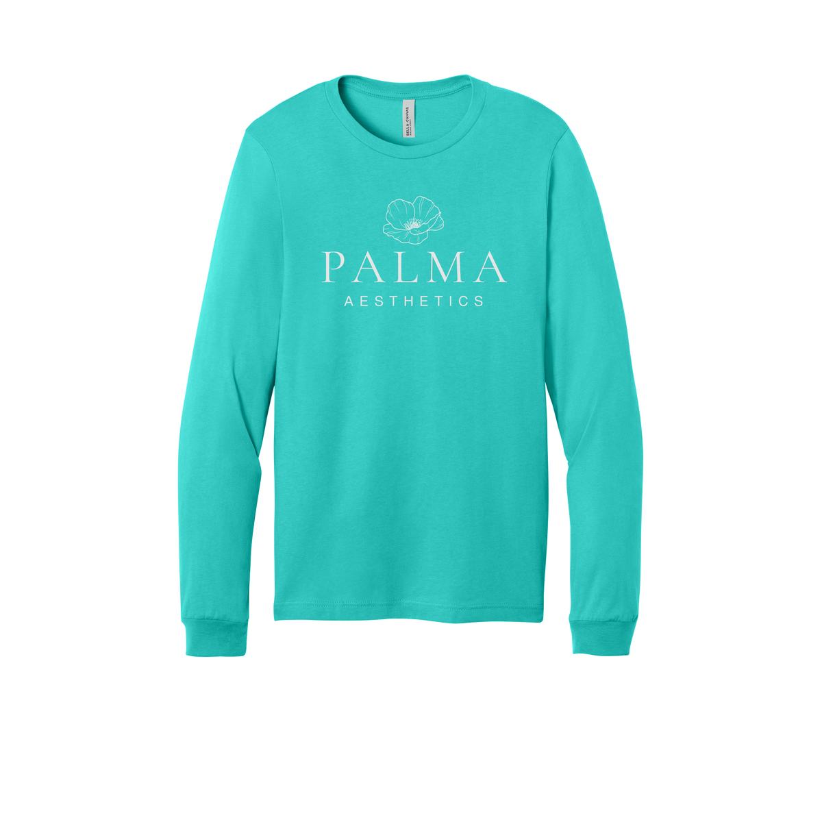 palmaaesthetics-all-season-medical-long-sleeve-tee-dtf-front-3501-teal-flat-front