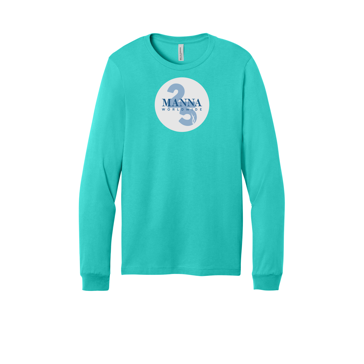 mannaworldwide-all-season-long-sleeve-tee-dtf-front-3501-teal-flat-front