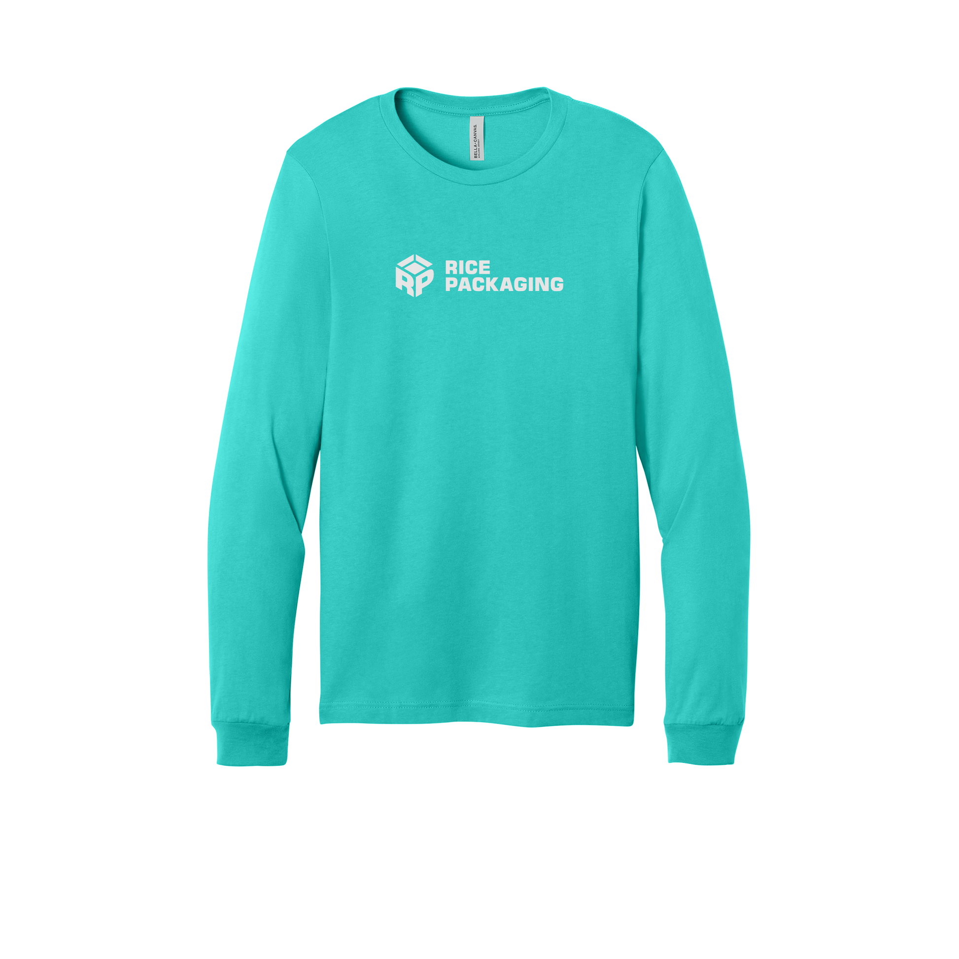 ricepackaging-all-season-long-sleeve-tee-dtf-front-3501-teal-flat-front