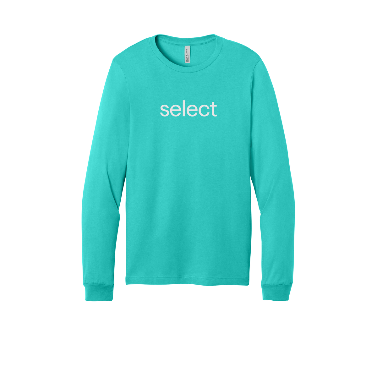 meetselect-all-season-long-sleeve-tee-dtf-front-3501-teal-flat-front