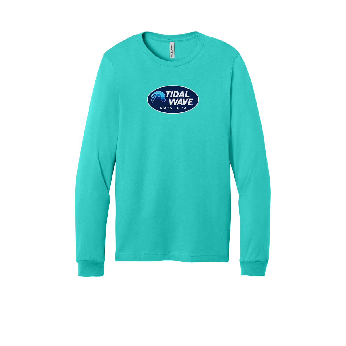 tidalwaveautospa-all-season-long-sleeve-tee-dtf-front-3501-teal-flat-front