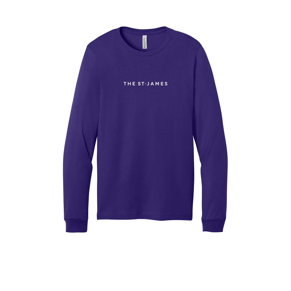 thestjames-all-season-long-sleeve-tee-dtf-front-3501-teampurple-flat-front