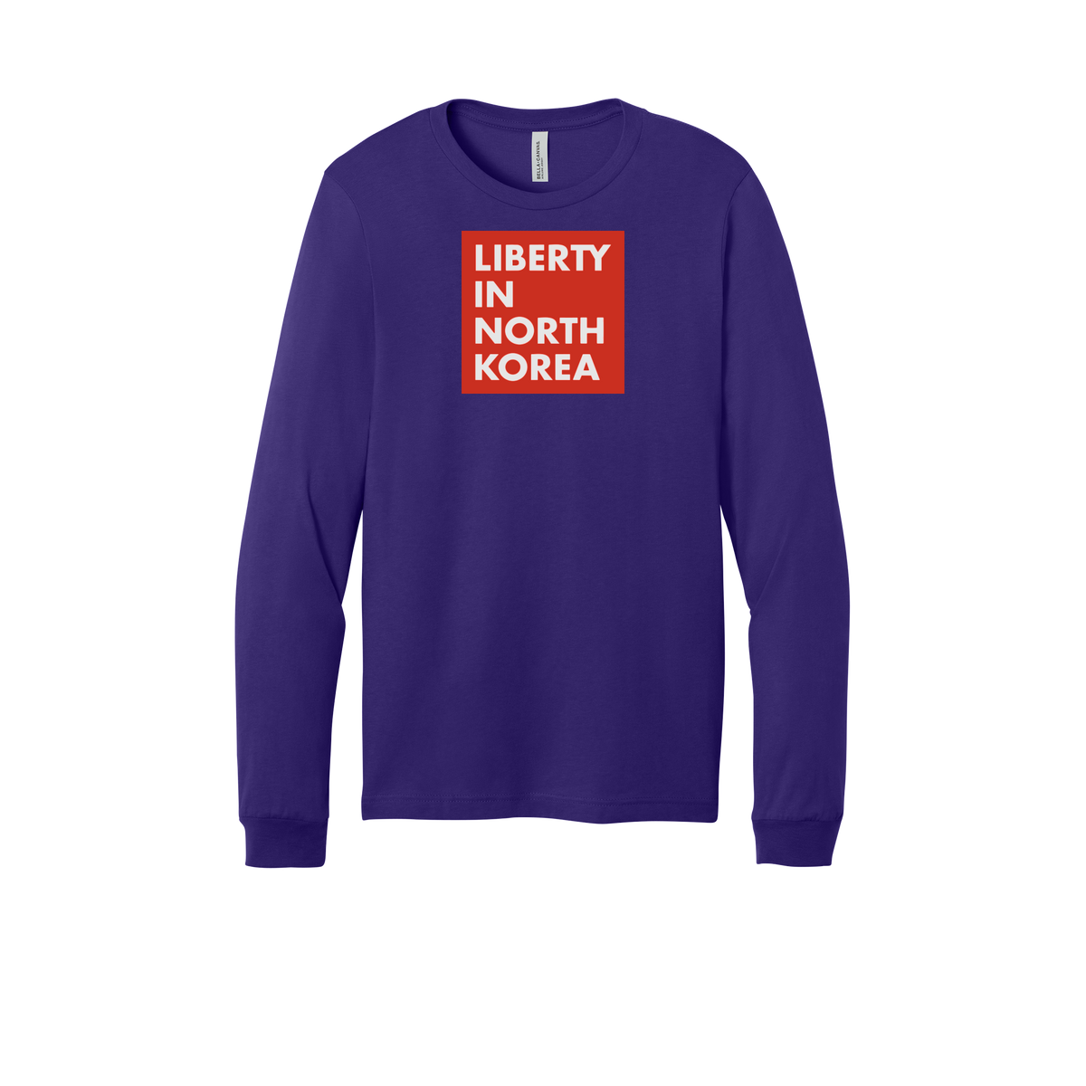 libertyinnorthkorea-all-season-long-sleeve-tee-dtf-front-3501-teampurple-flat-front