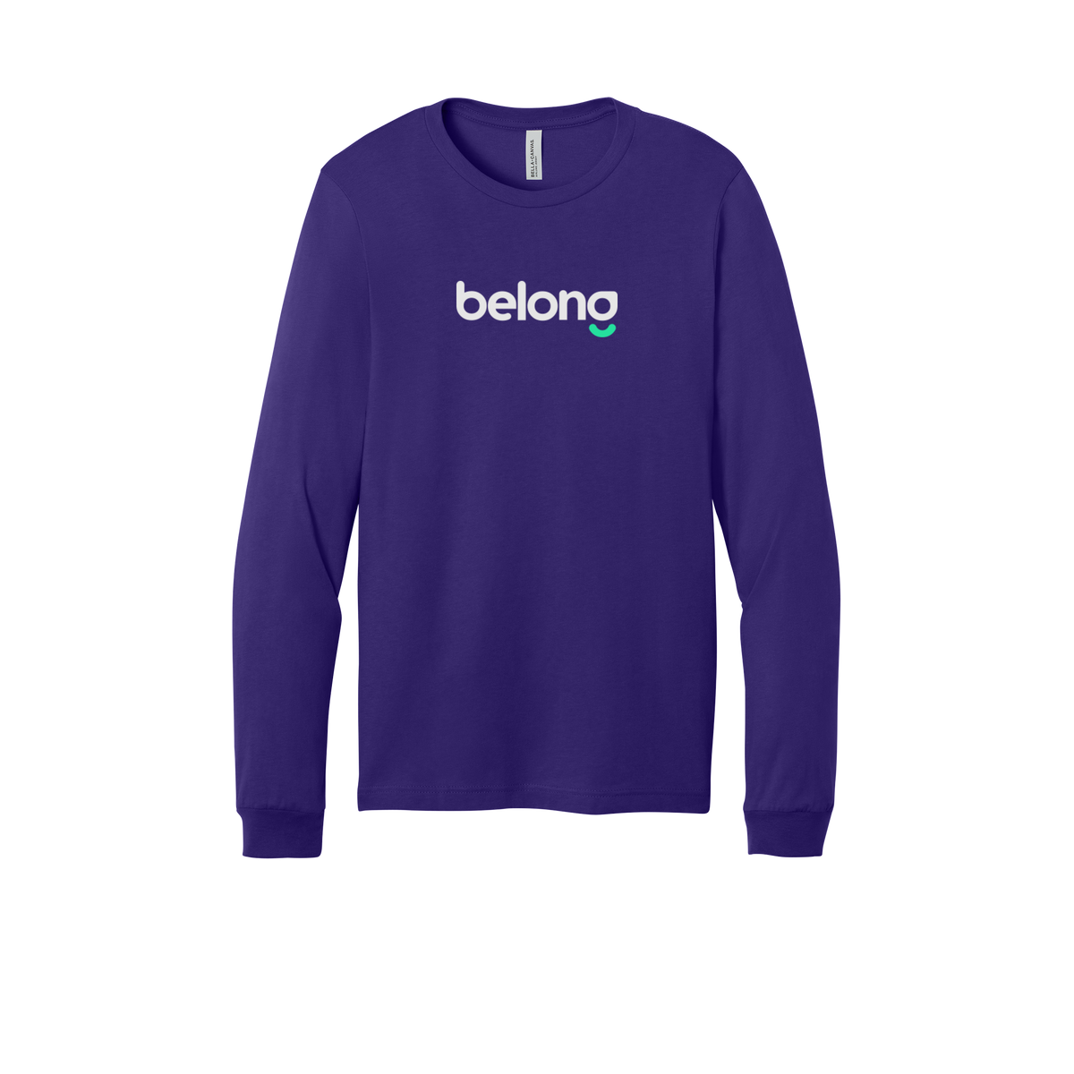 belonghome-all-season-long-sleeve-tee-dtf-front-3501-teampurple-flat-front