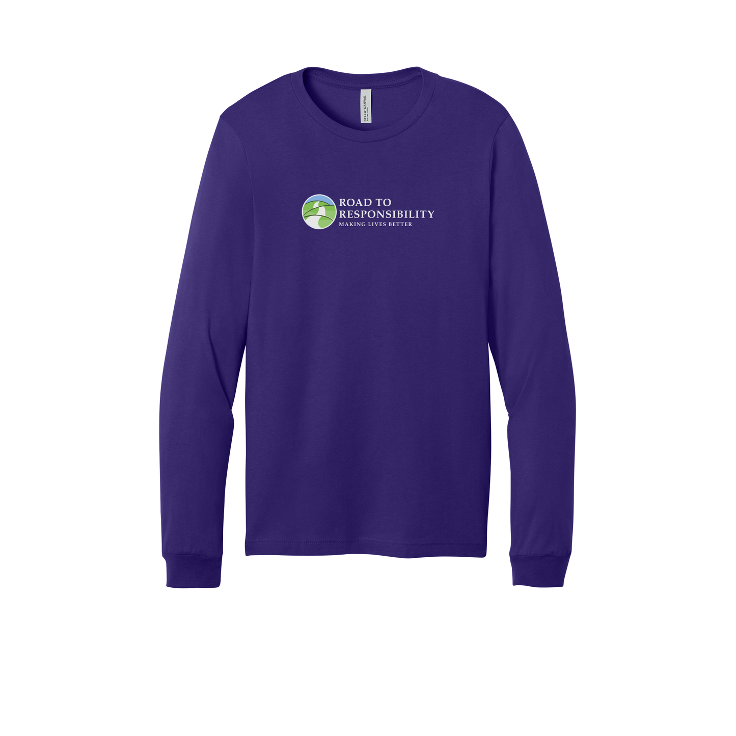 roadtoresponsibility-all-season-long-sleeve-tee-dtf-front-3501-teampurple-flat-front