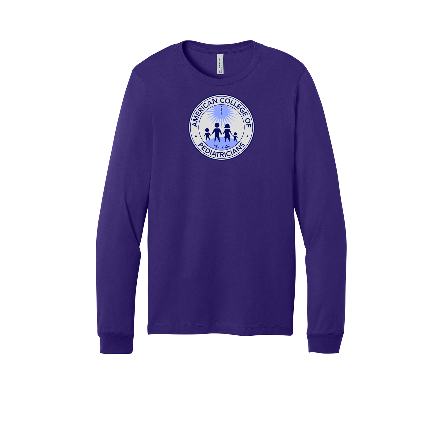 acpeds-all-season-medical-long-sleeve-tee-dtf-front-3501-teampurple-flat-front