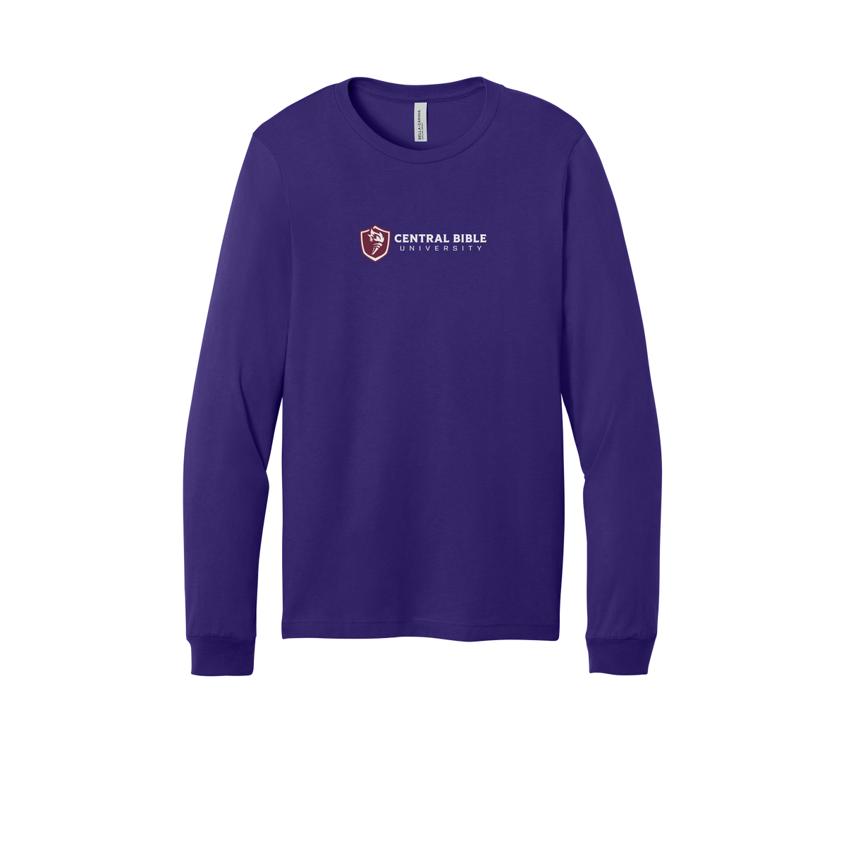 centralbible-all-season-long-sleeve-tee-dtf-front-3501-teampurple-flat-front