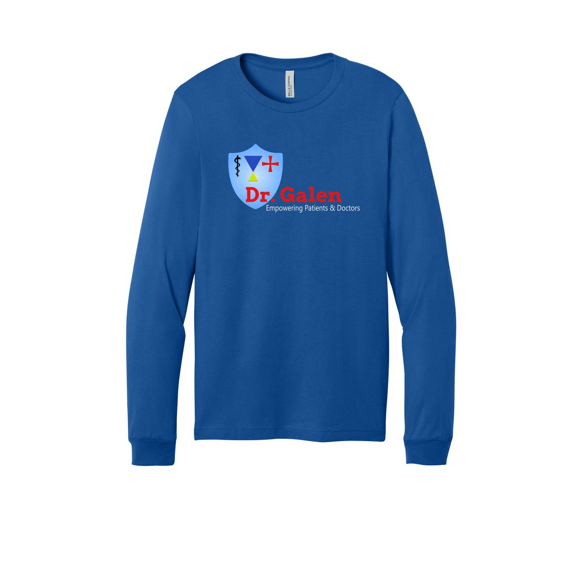 drgalen-all-season-medical-long-sleeve-tee-dtf-front-3501-trueroyal-flat-front