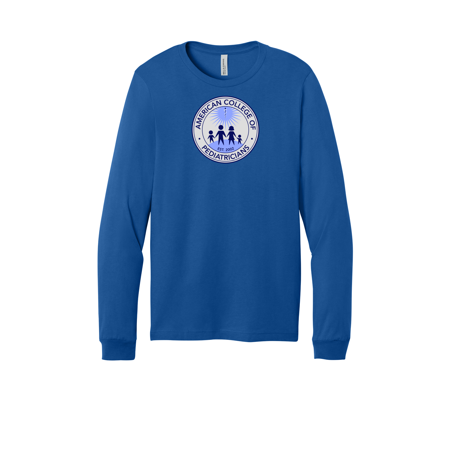 acpeds-all-season-medical-long-sleeve-tee-dtf-front-3501-trueroyal-flat-front