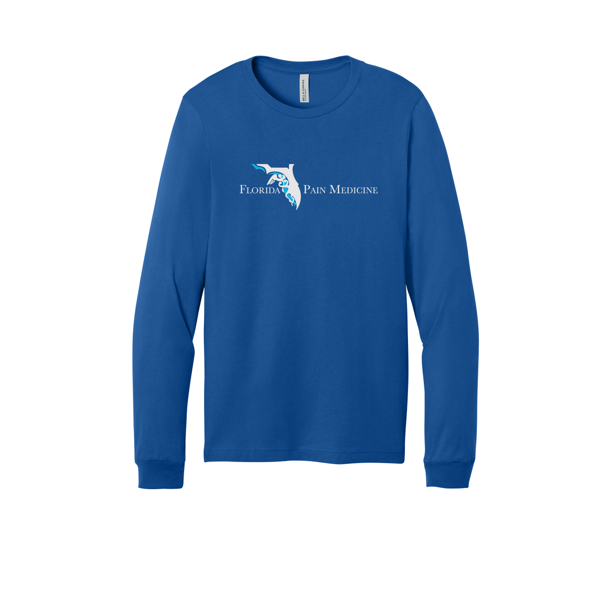 floridapainmedicine-all-season-medical-long-sleeve-tee-dtf-front-3501-trueroyal-flat-front