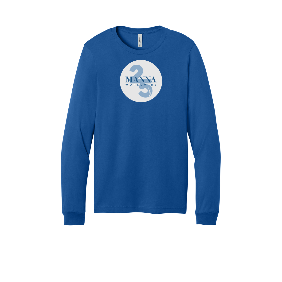 mannaworldwide-all-season-long-sleeve-tee-dtf-front-3501-trueroyal-flat-front