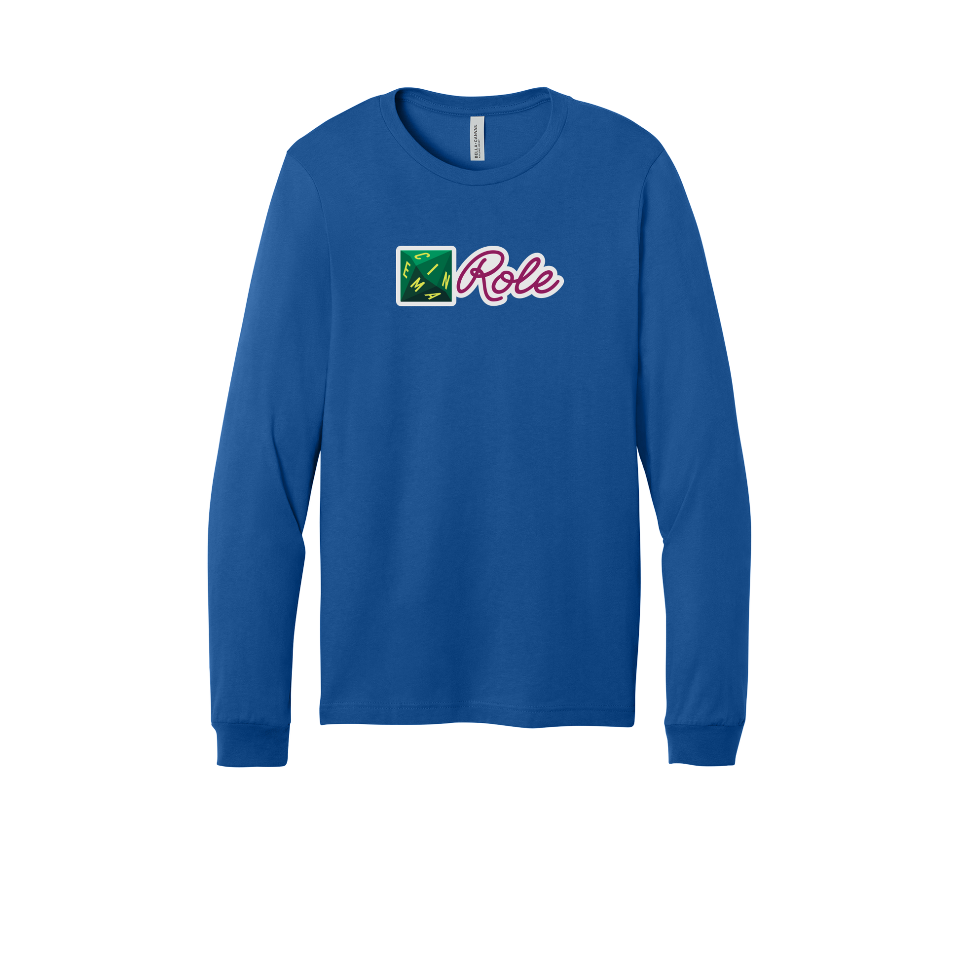 cinemarole-all-season-long-sleeve-tee-dtf-front-3501-trueroyal-flat-front