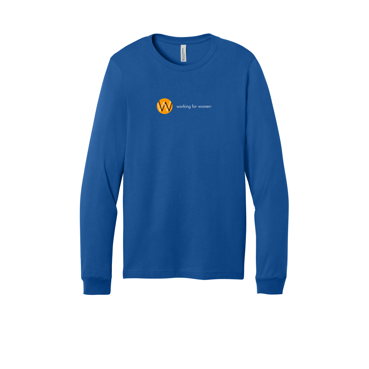 workingforwomen-all-season-long-sleeve-tee-dtf-front-3501-trueroyal-flat-front