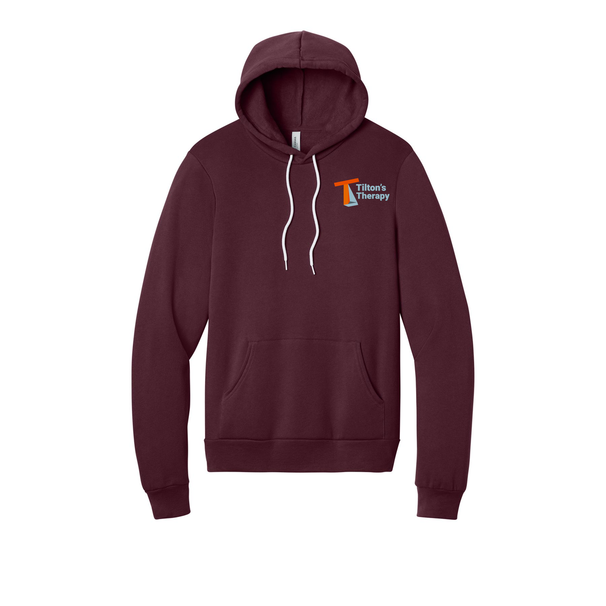 tiltonstherapy-bellacanvas-unisex-fleece-pullover-hoodie-dtf-leftchest-3719-maroon-flat-front