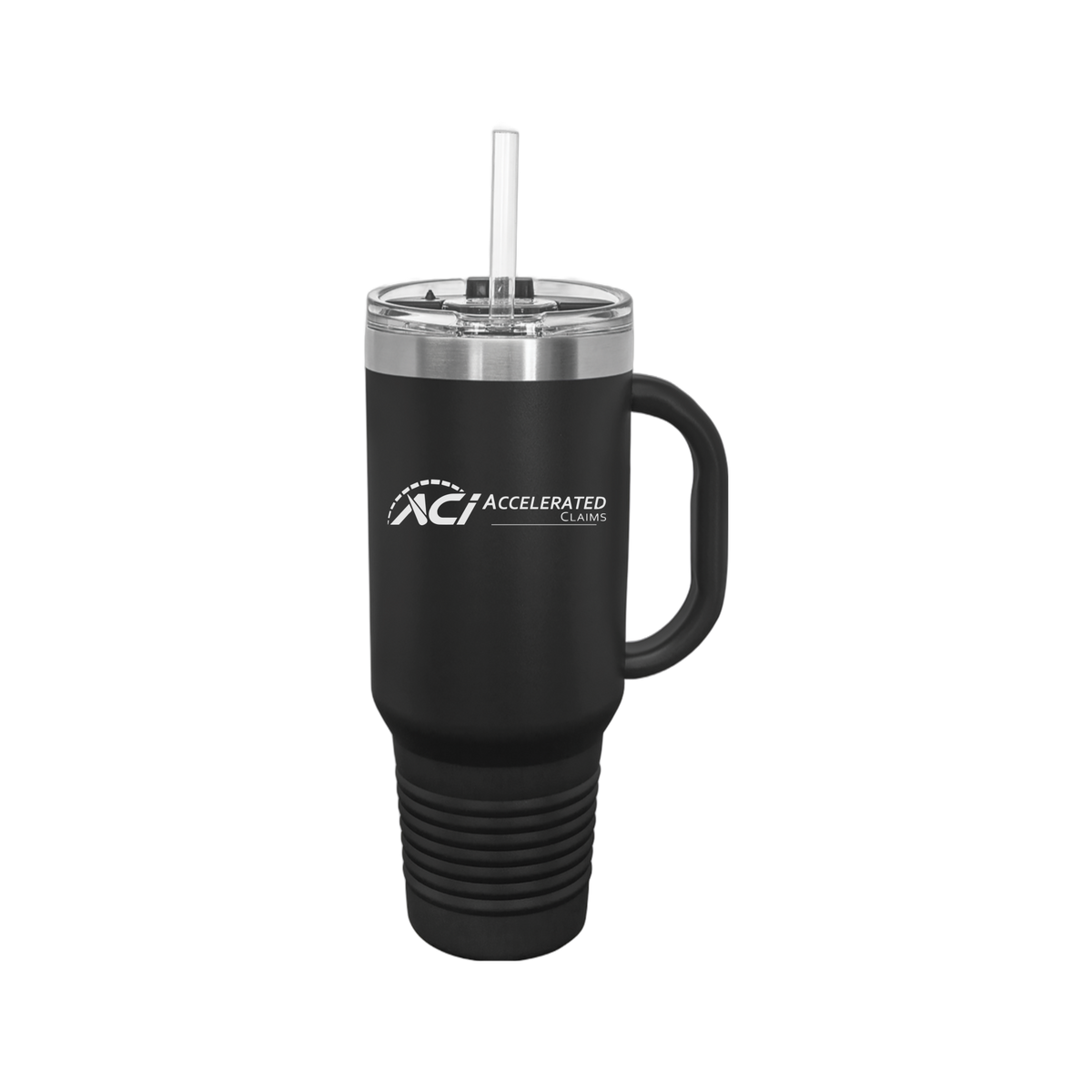 accelclaims-travel-mug-40oz-uv-drinkwarefront-40ozTravelMug-black-flat-front