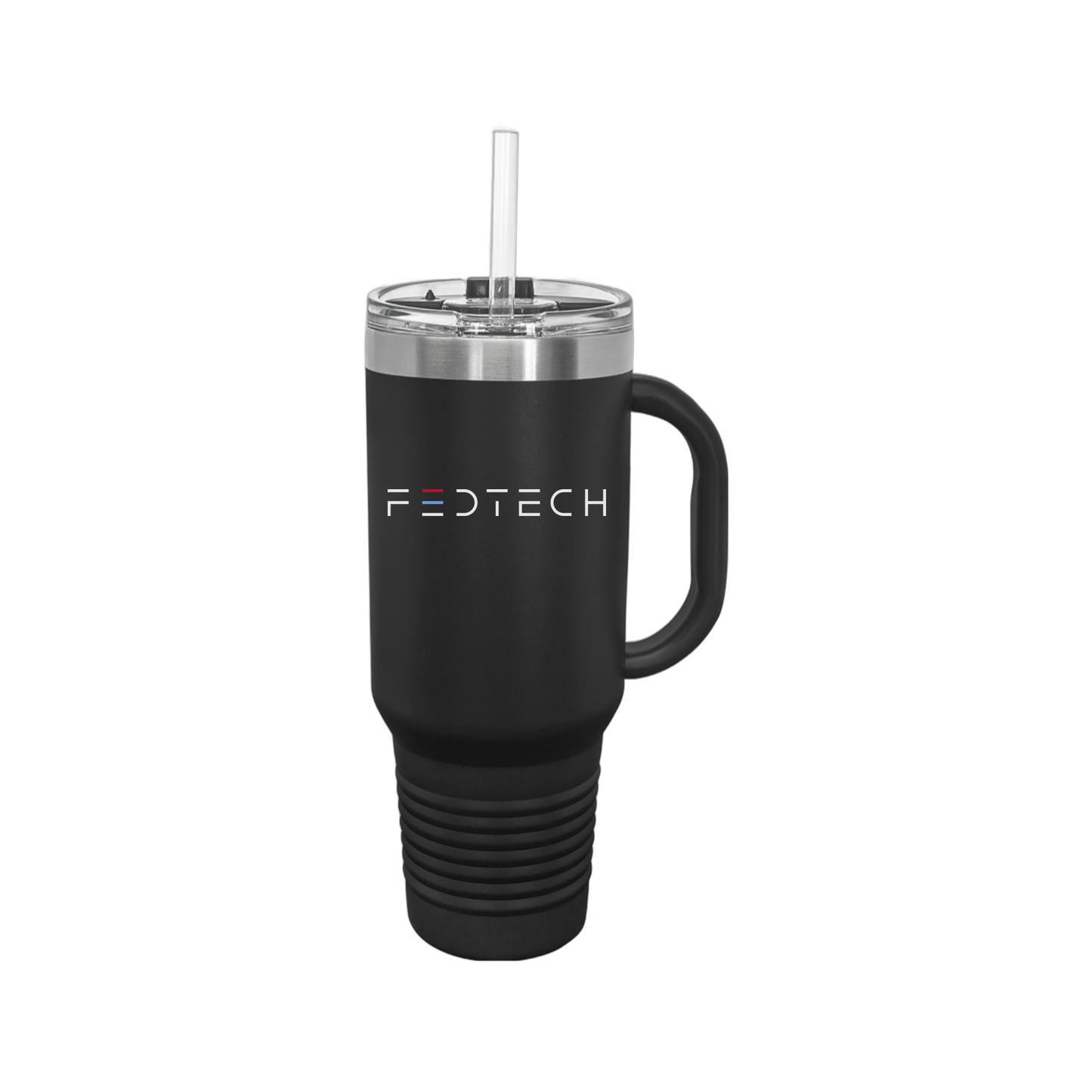 fedtech-travel-mug-40oz-uv-drinkwarefront-40ozTravelMug-black-flat-front