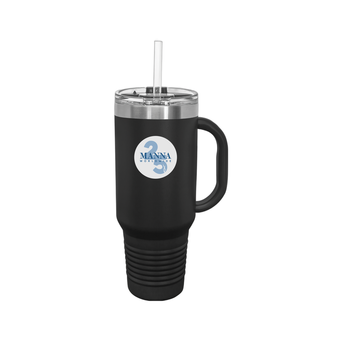 mannaworldwide-travel-mug-40oz-uv-drinkwarefront-40ozTravelMug-black-flat-front