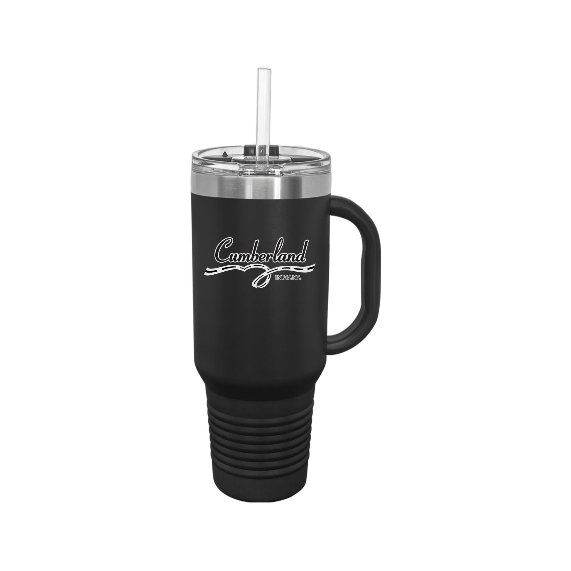 cumberland-travel-mug-40oz-uv-drinkwarefront-40ozTravelMug-black-flat-front