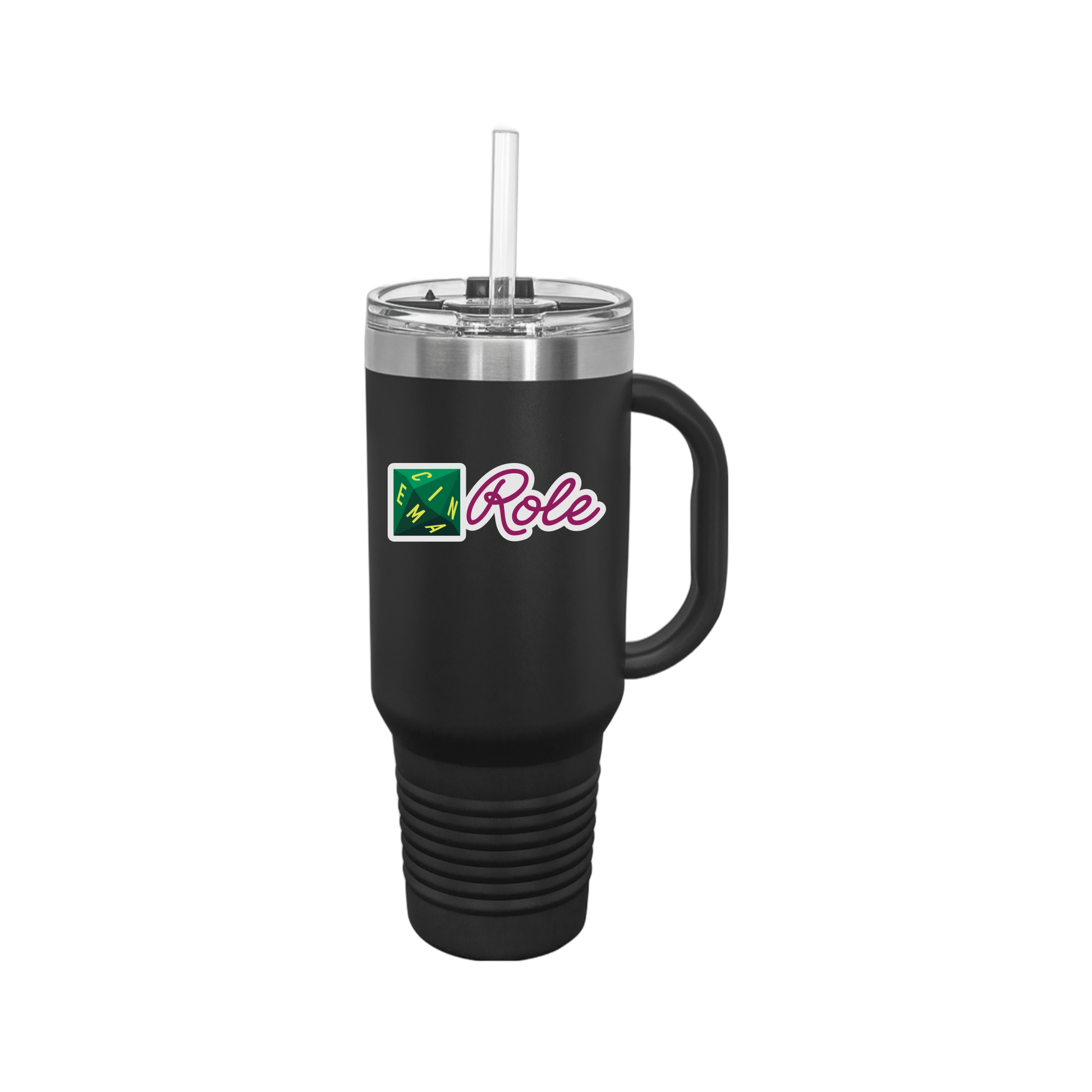 cinemarole-travel-mug-40oz-uv-drinkwarefront-40ozTravelMug-black-flat-front