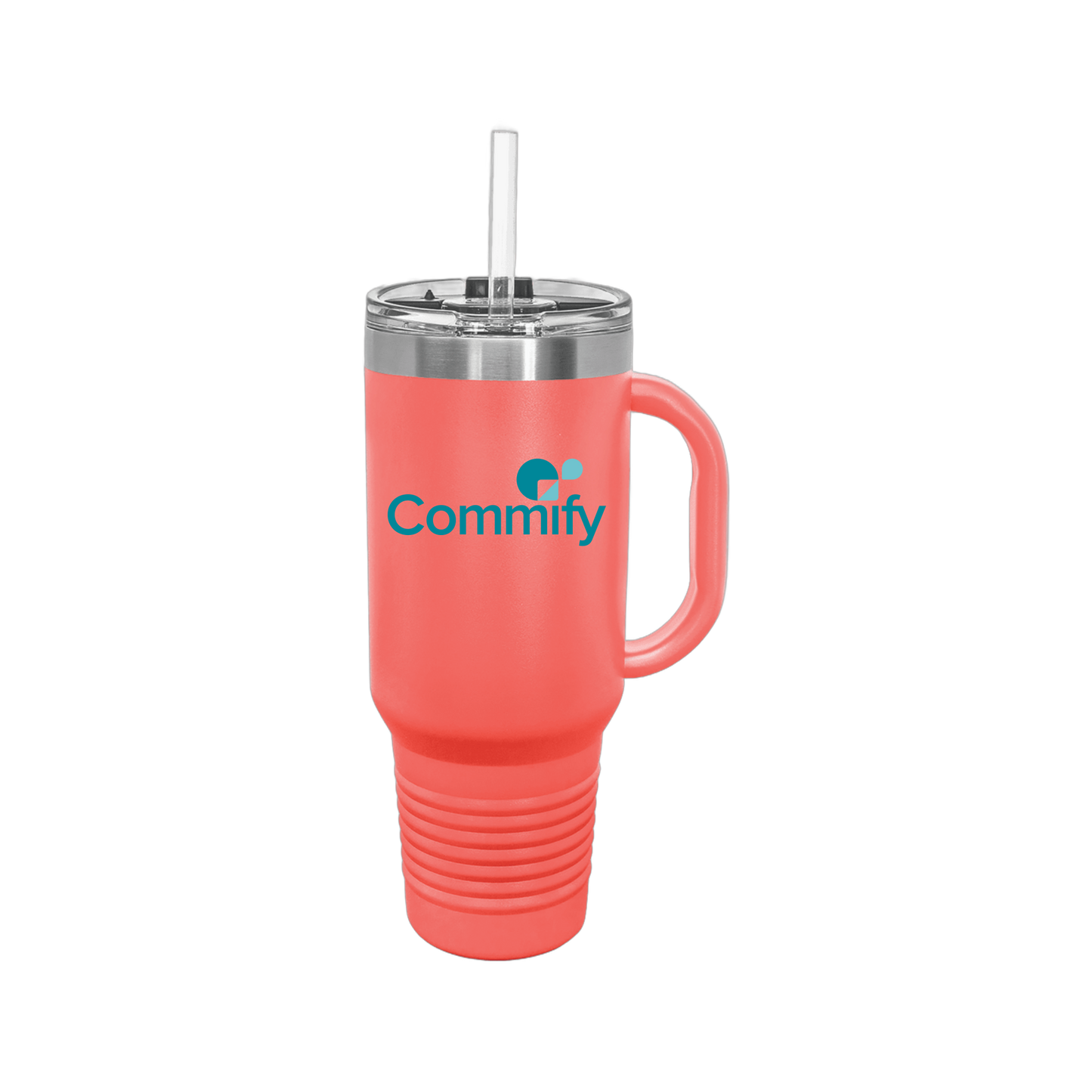 commify-travel-mug-40oz-uv-drinkwarefront-40ozTravelMug-coral-flat-front
